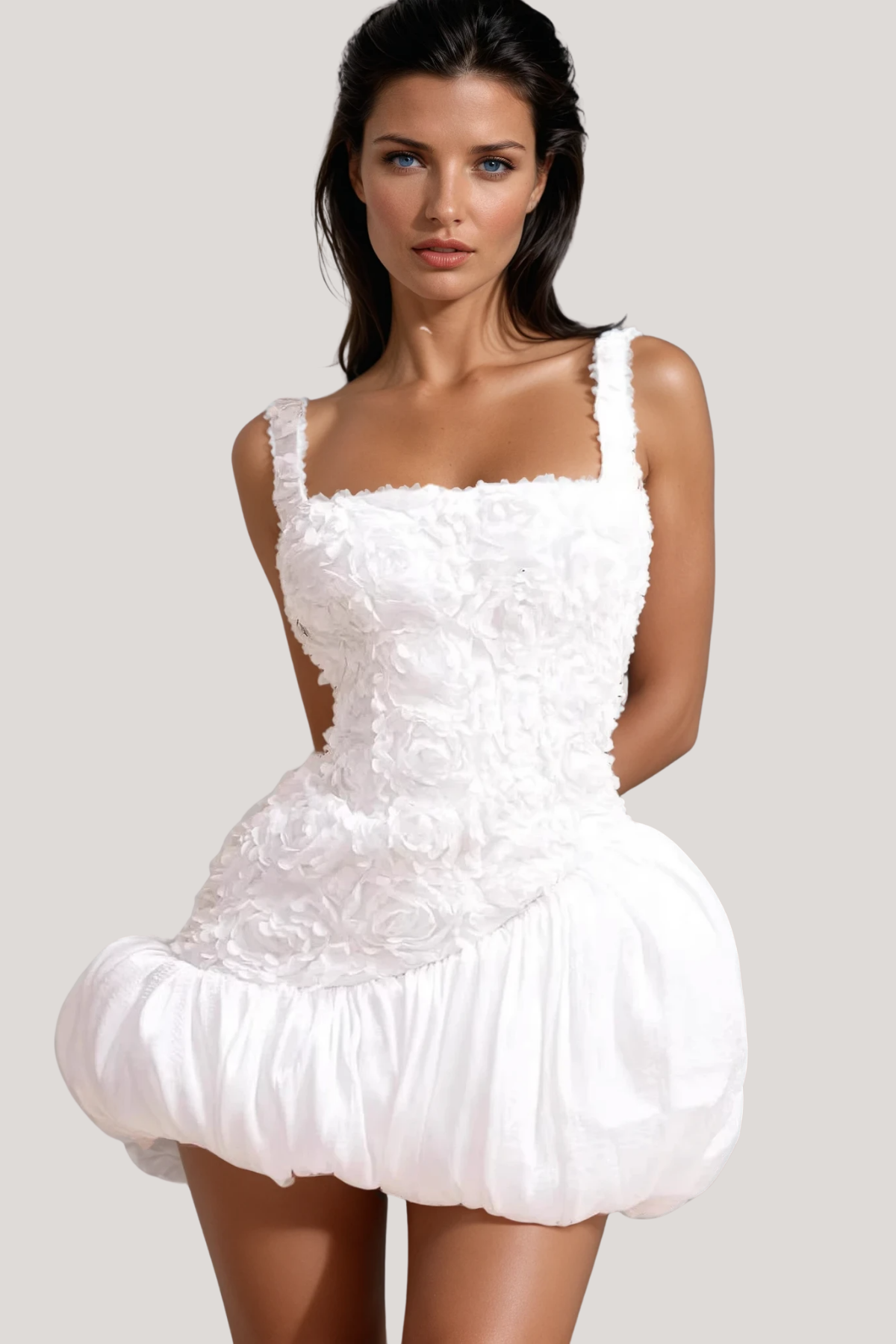 Axela Sleeveless Flower Bubble Mini Dress