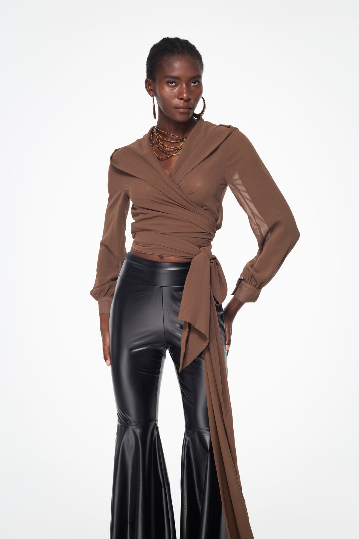 Bailee Mesh Lace Up Top