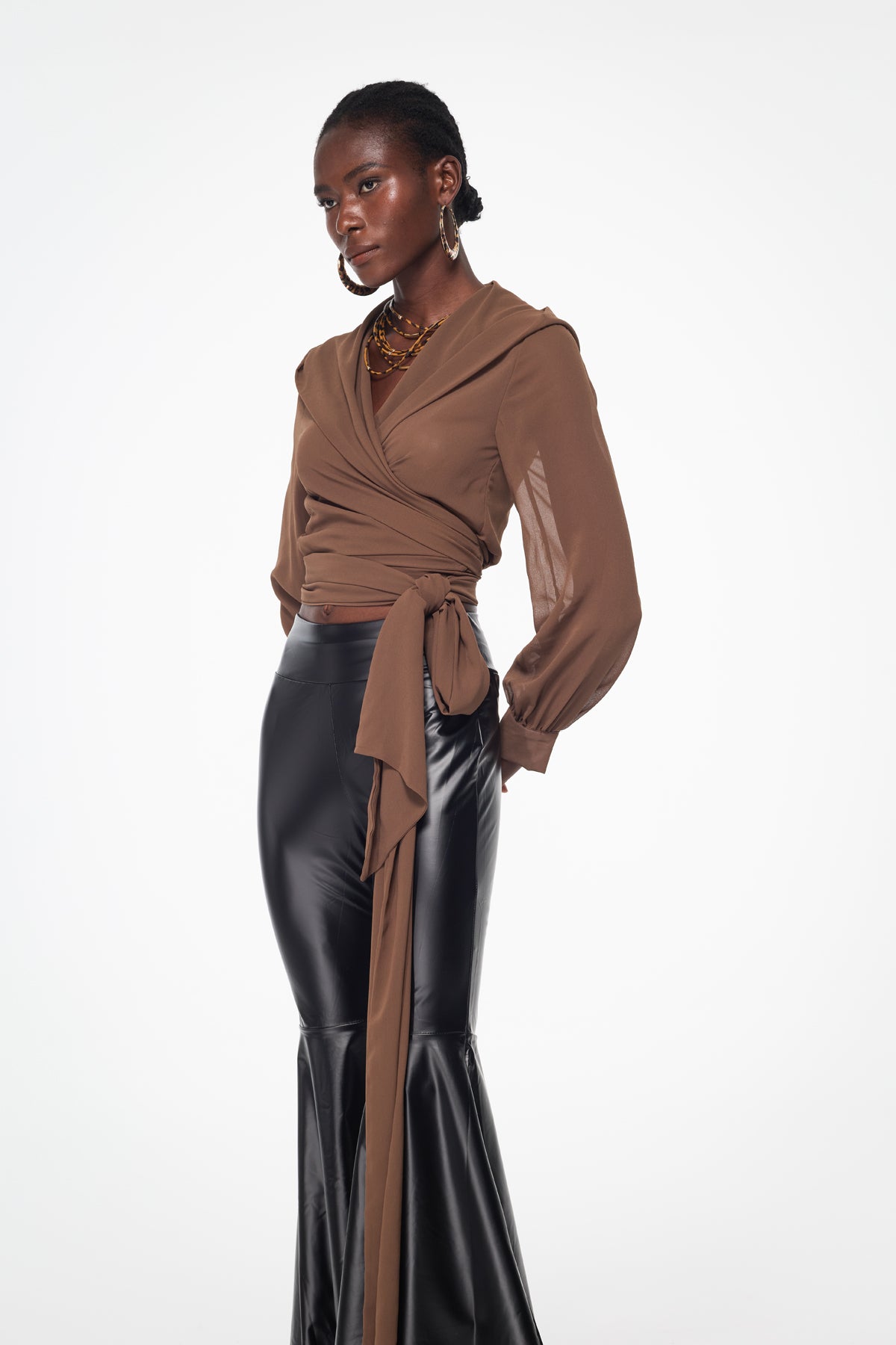 Bailee Mesh Lace Up Top