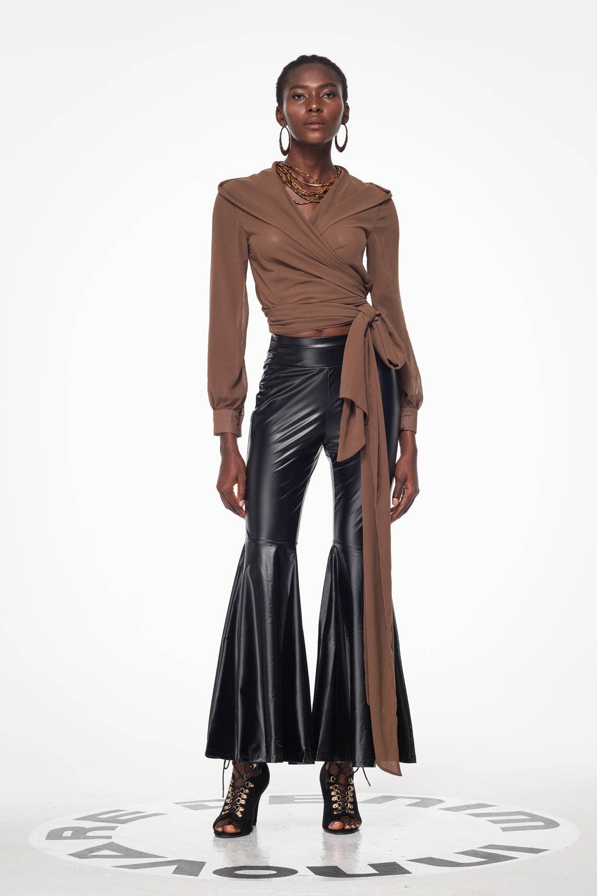 Bailee Mesh Lace Up Top