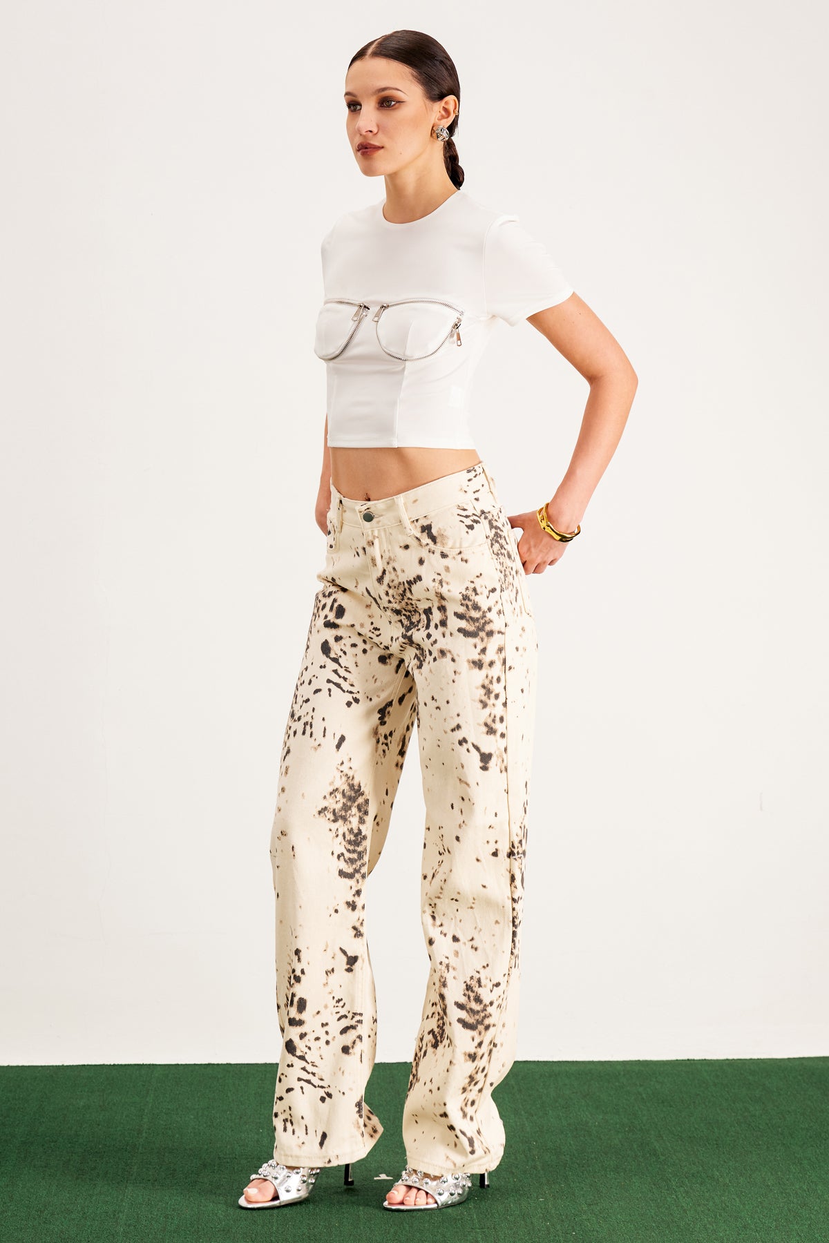 Balwinder Bleached Leopard Pants