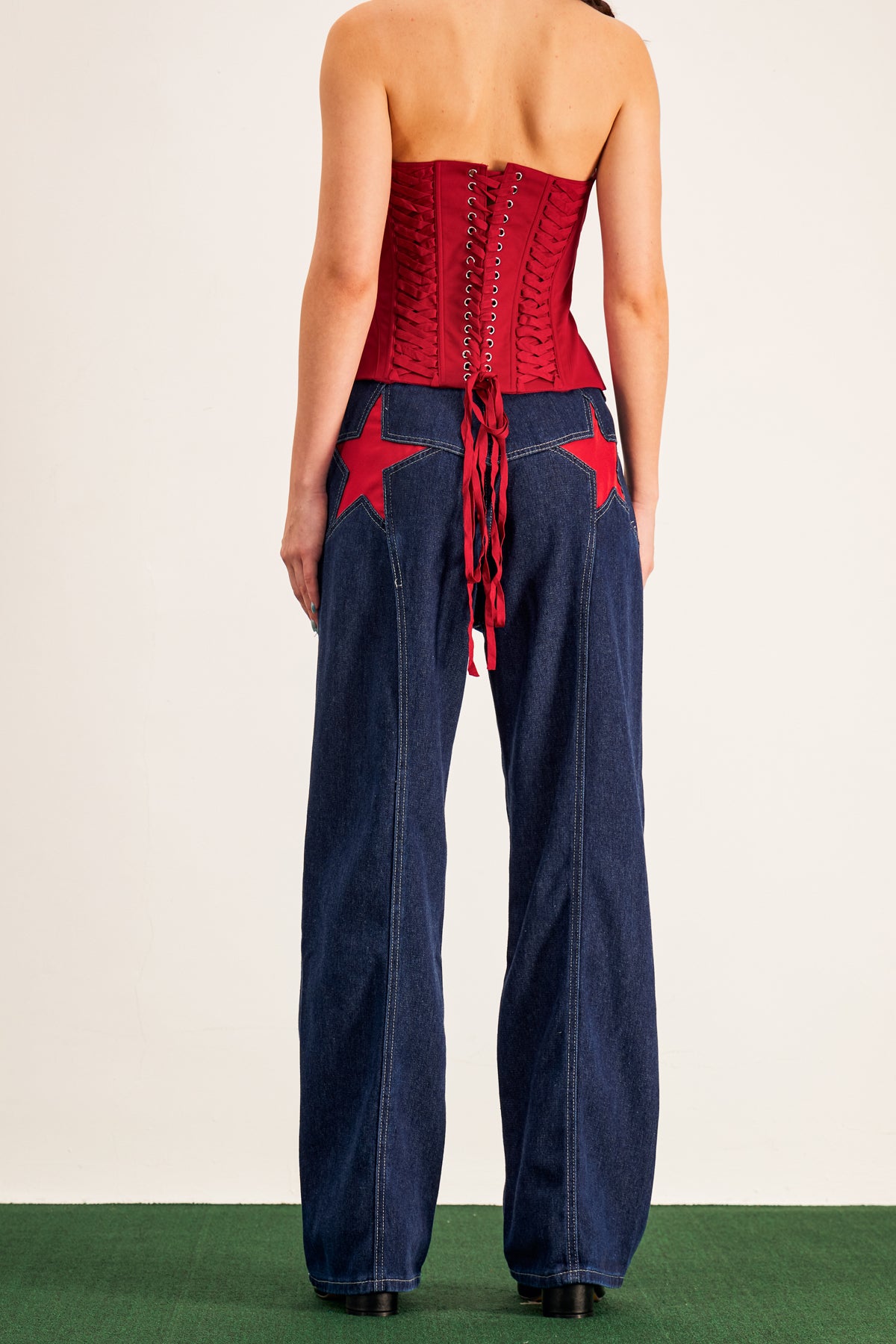 Banquo Star Wide Leg Jeans In Dark Wash