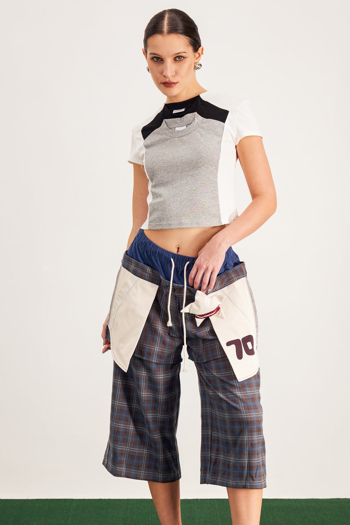 Baptista Deconstruct Crop T Shirt In White