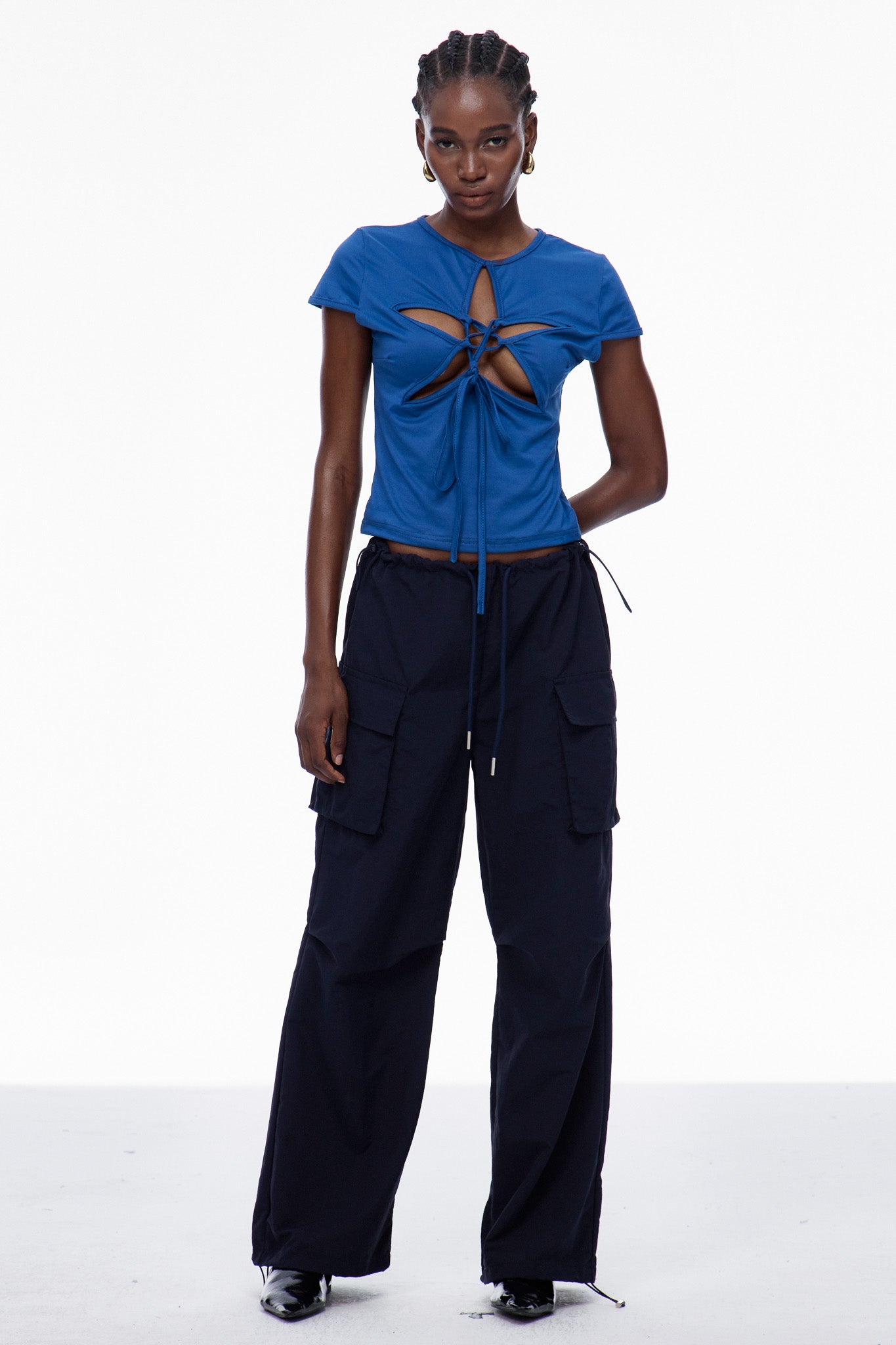 Carleton Cutout Star Lace Up Top