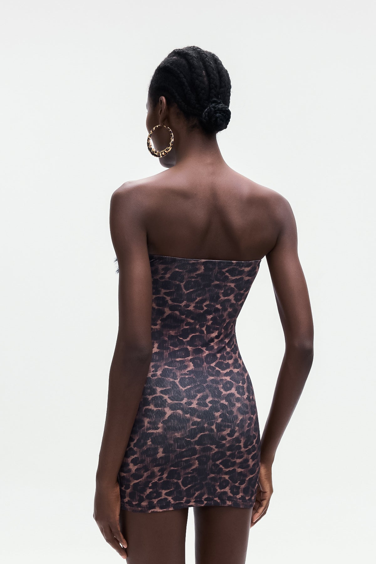 Bea Leopard Faux Fur Bodycon Mini Dress
