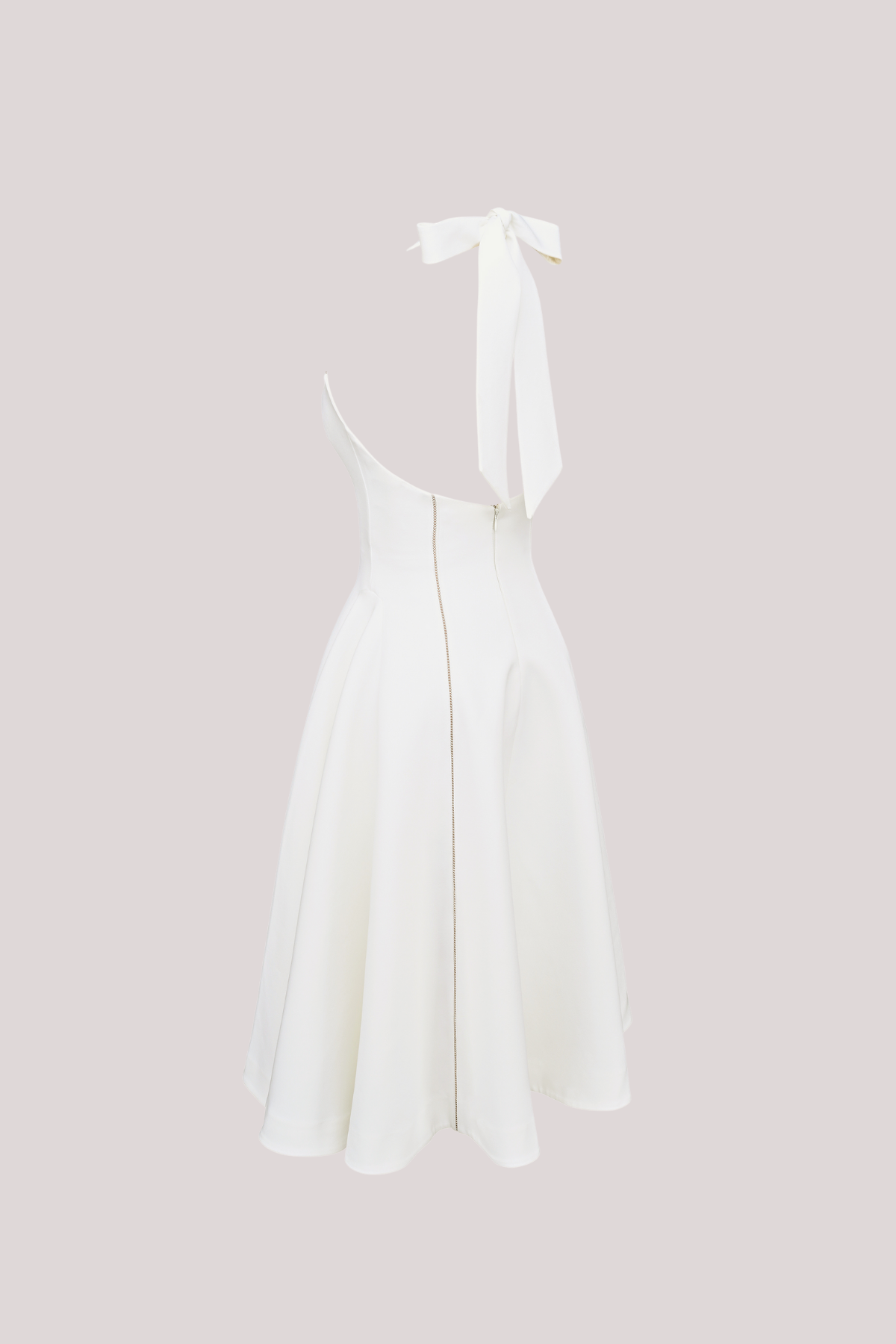 Beckham Halter Neck Stripe Ruffle Midi Dress