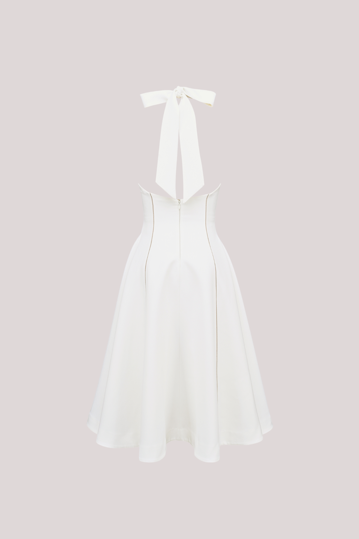 Beckham Halter Neck Stripe Ruffle Midi Dress