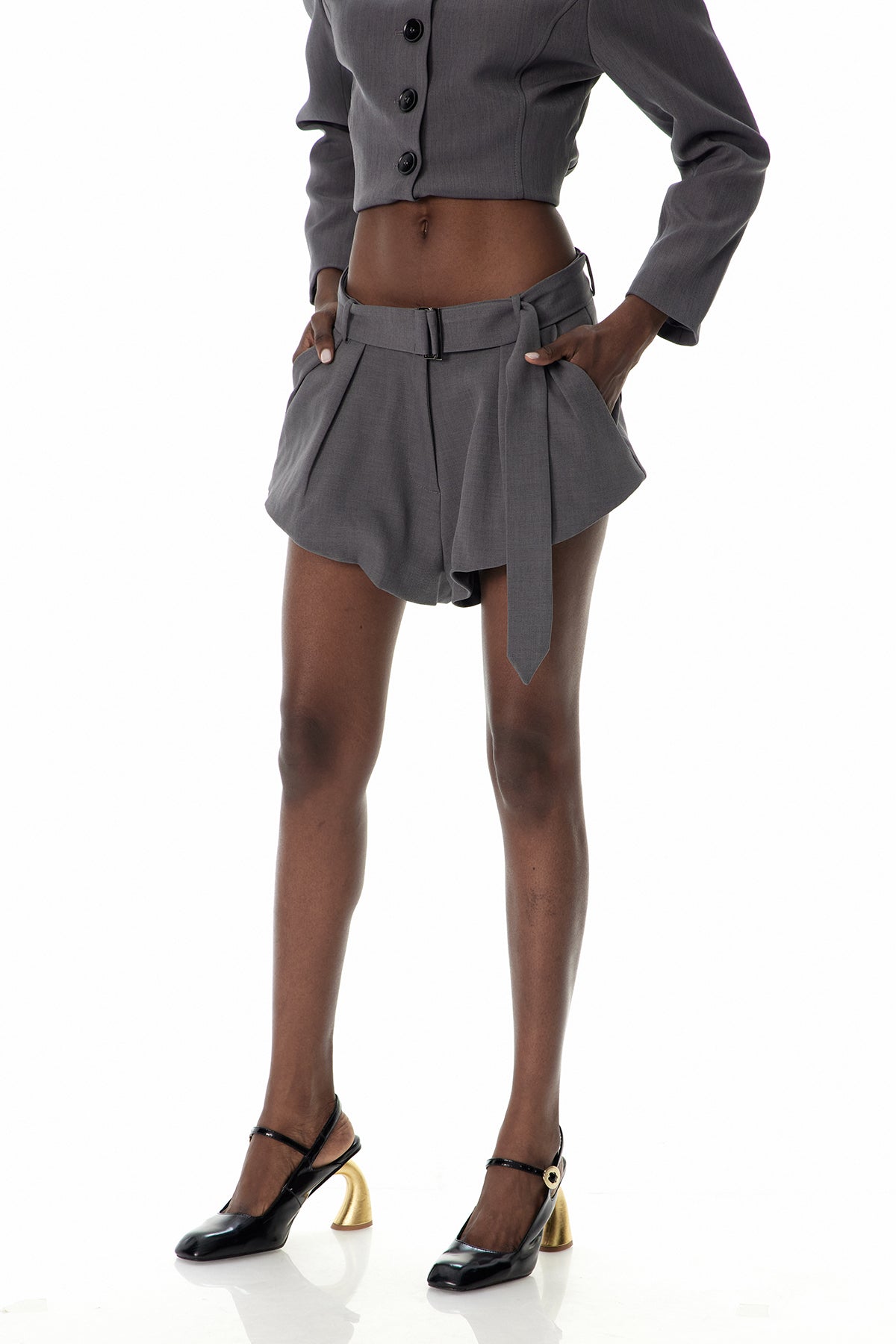 Behnam Crew Neck Button Pants Set