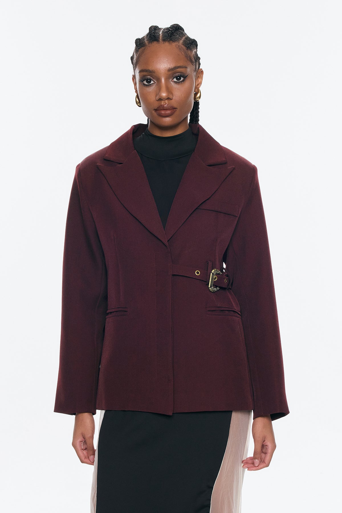 Benita Buckle Asymmetric Blazer