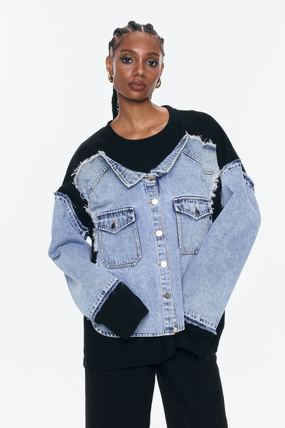 Benitez Deconstruct Denim Top