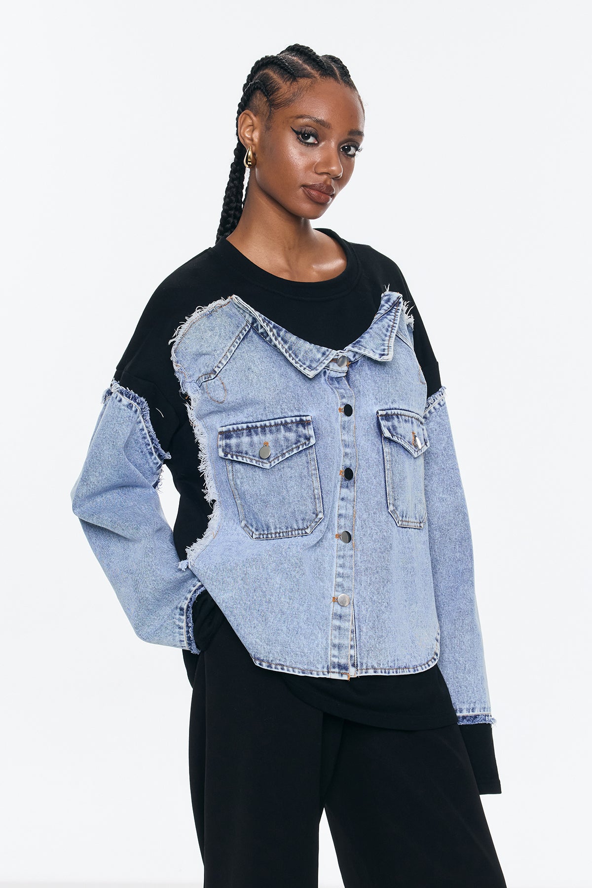 Benitez Deconstruct Denim Top