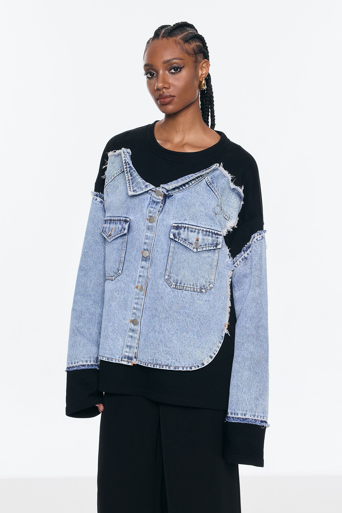 Benitez Deconstruct Denim Top