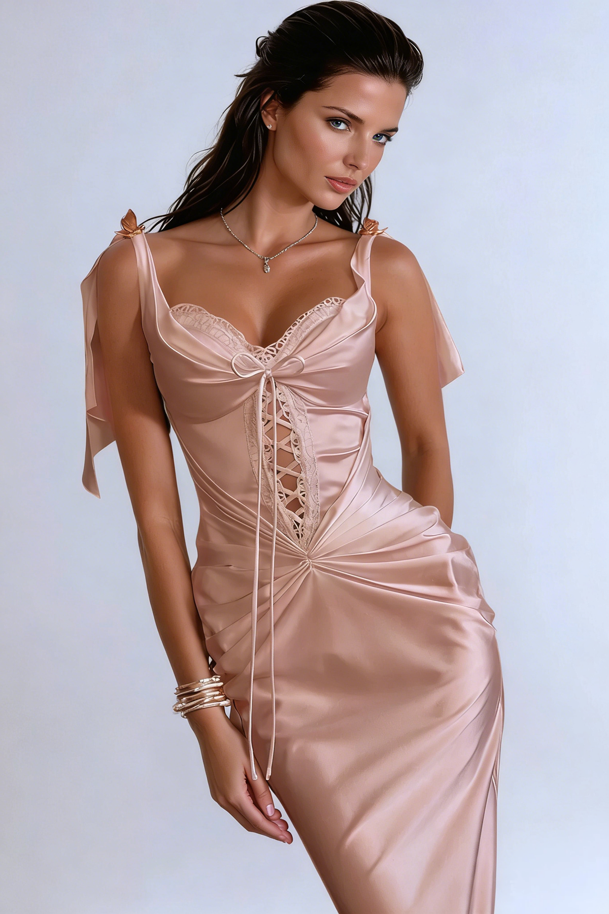 Beowulf Satin Corset Midi Dress