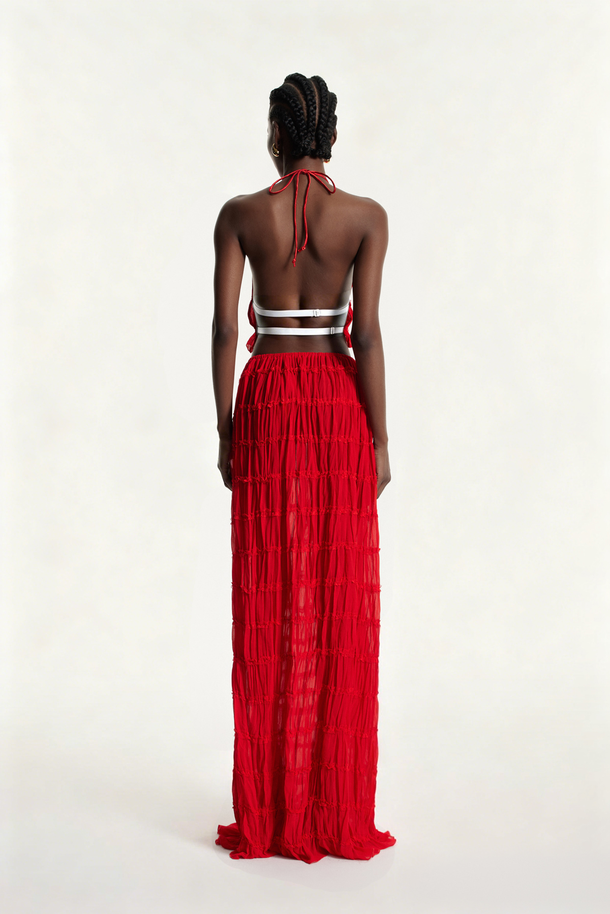 Bernt Ruch Backless Skirt Set In Red