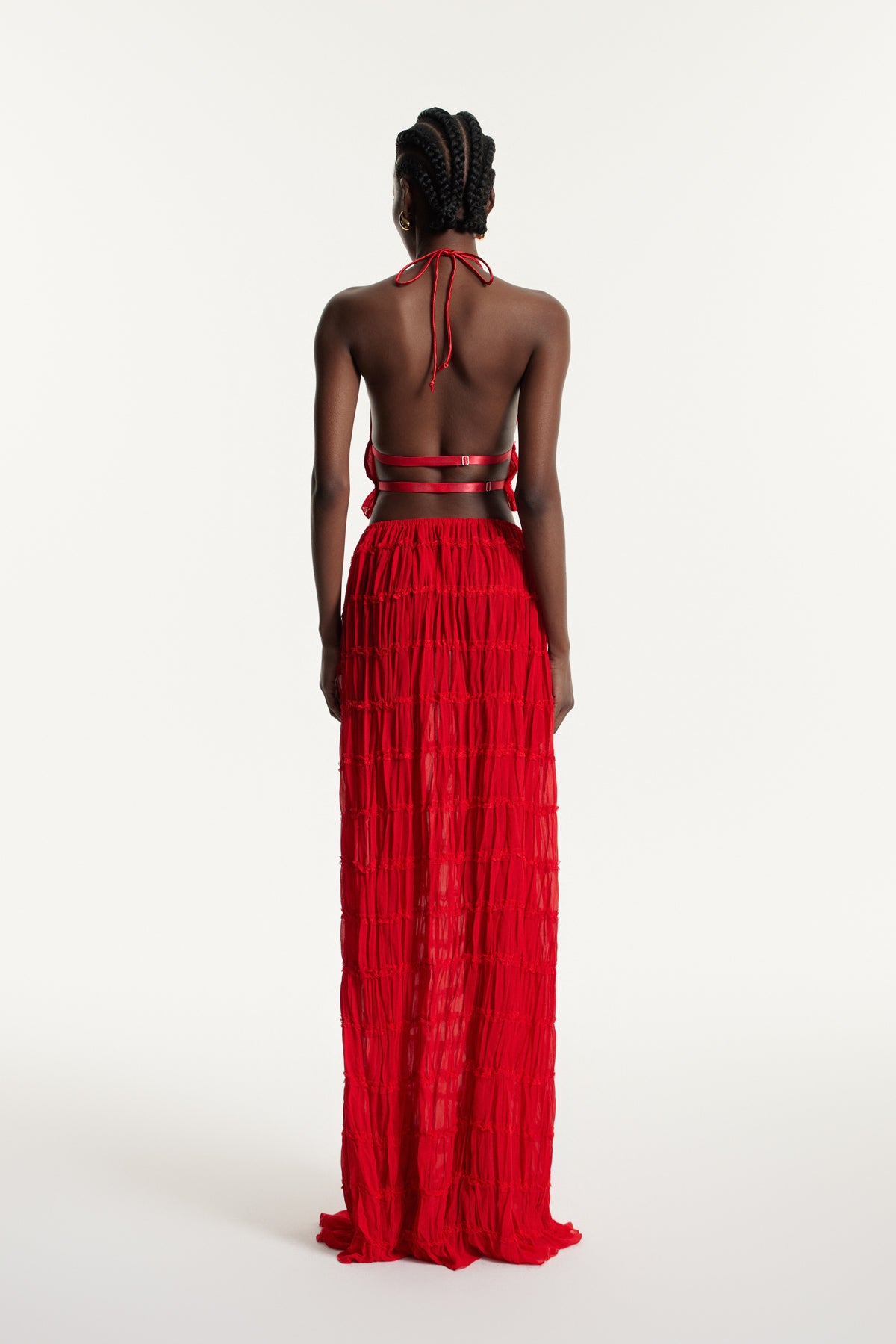 Bernt Ruch Backless Skirt Set In Red