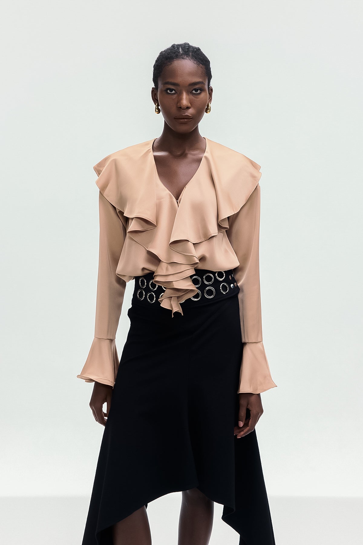 Bertha Ruffle Plunge Bodysuit