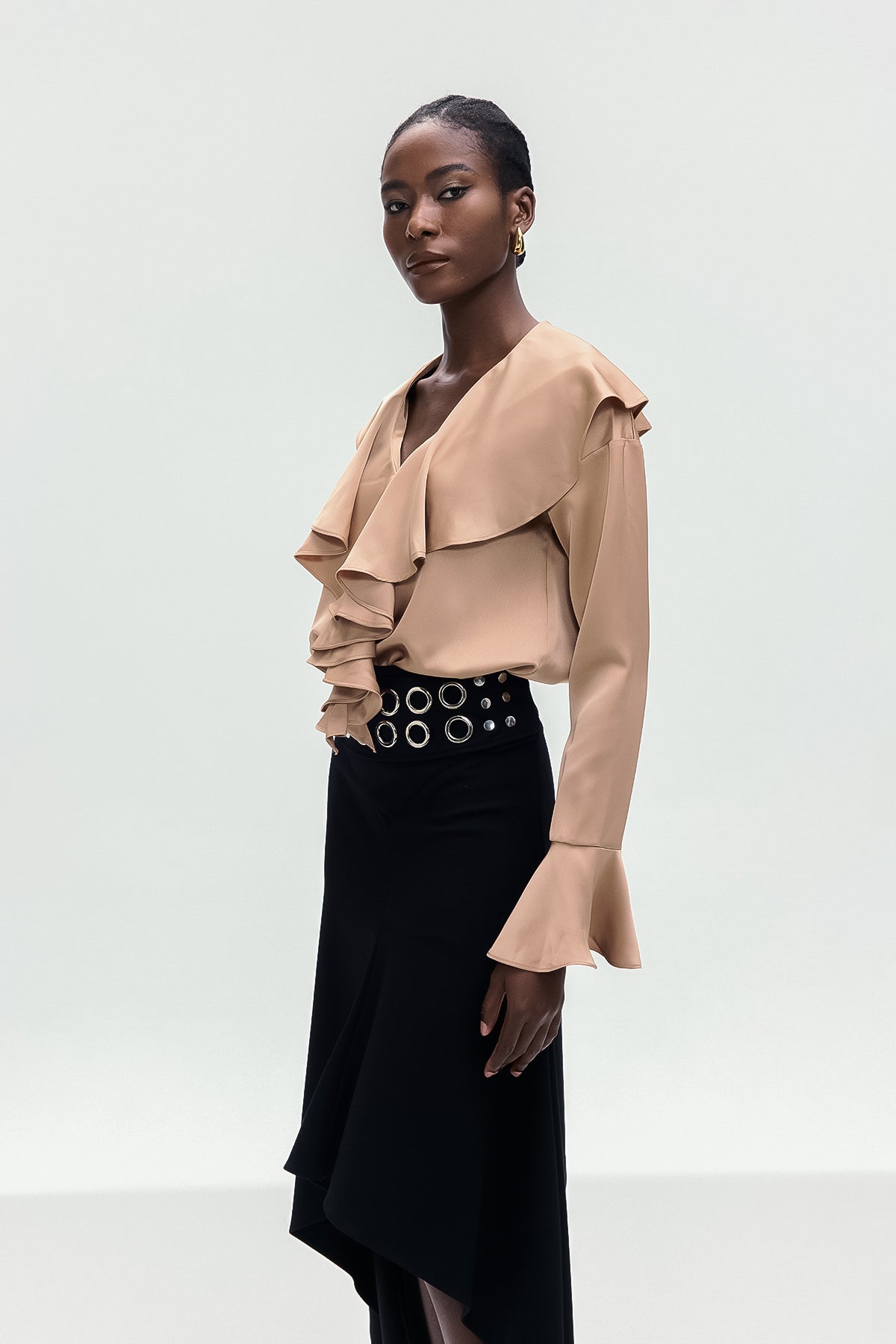 Bertha Ruffle Plunge Bodysuit