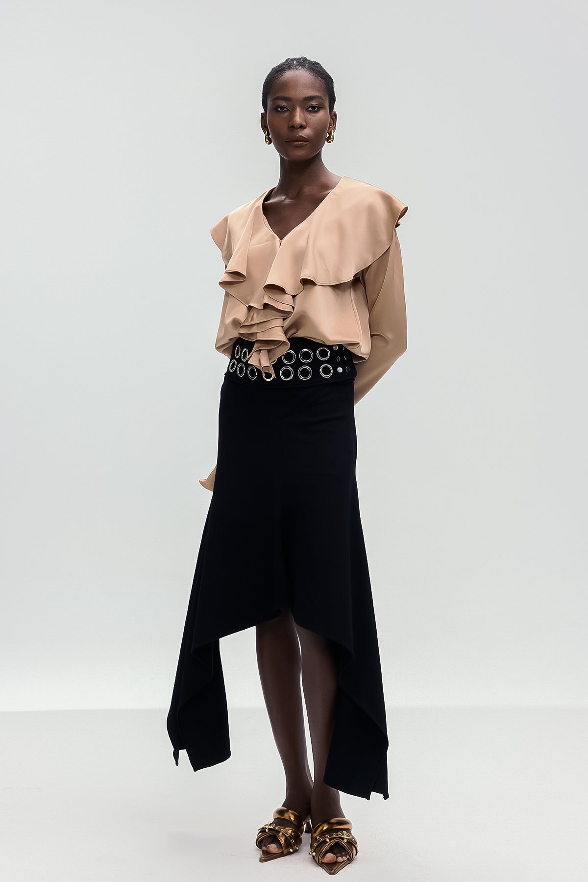 Bertha Ruffle Plunge Bodysuit