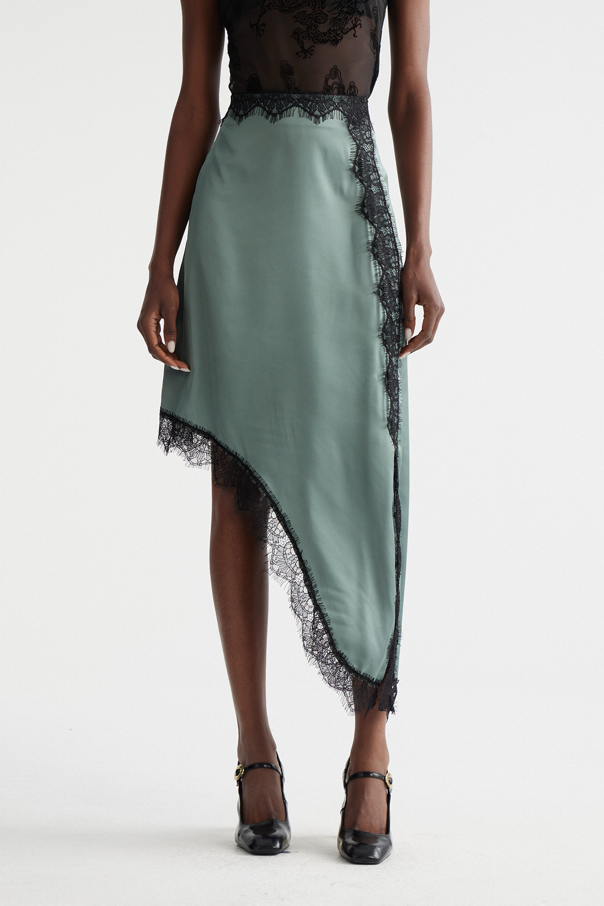 Bess Asymmetric Split Maxi Skirt