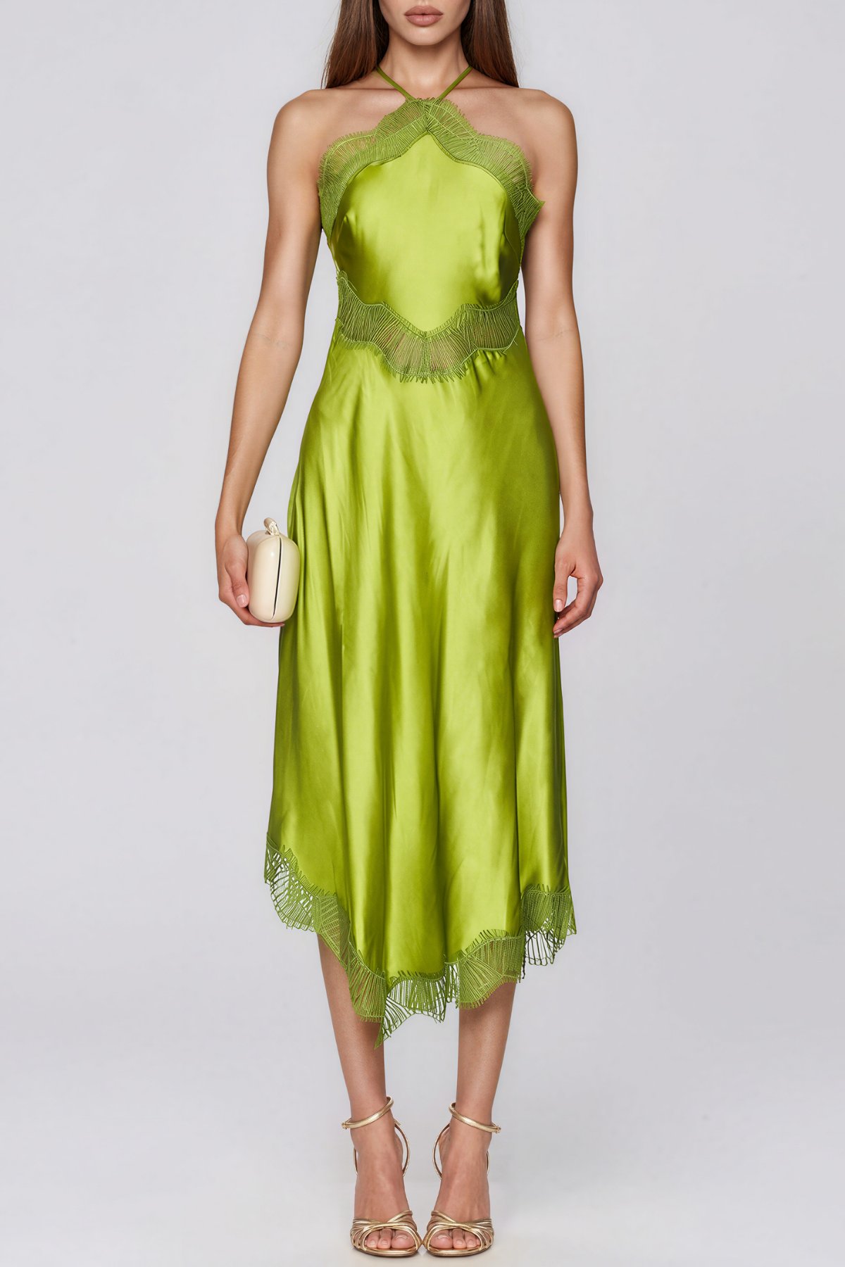 Bess Backless Lace Satin Maxi Dress