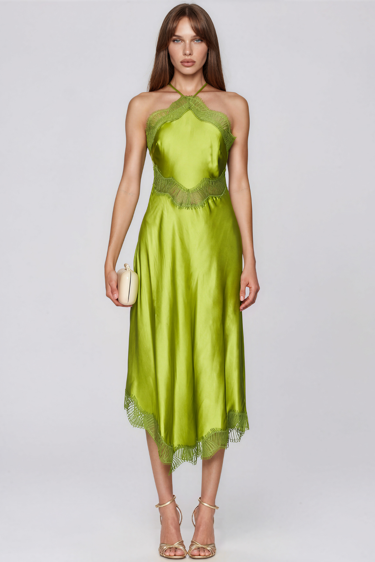 Bess Backless Lace Satin Maxi Dress