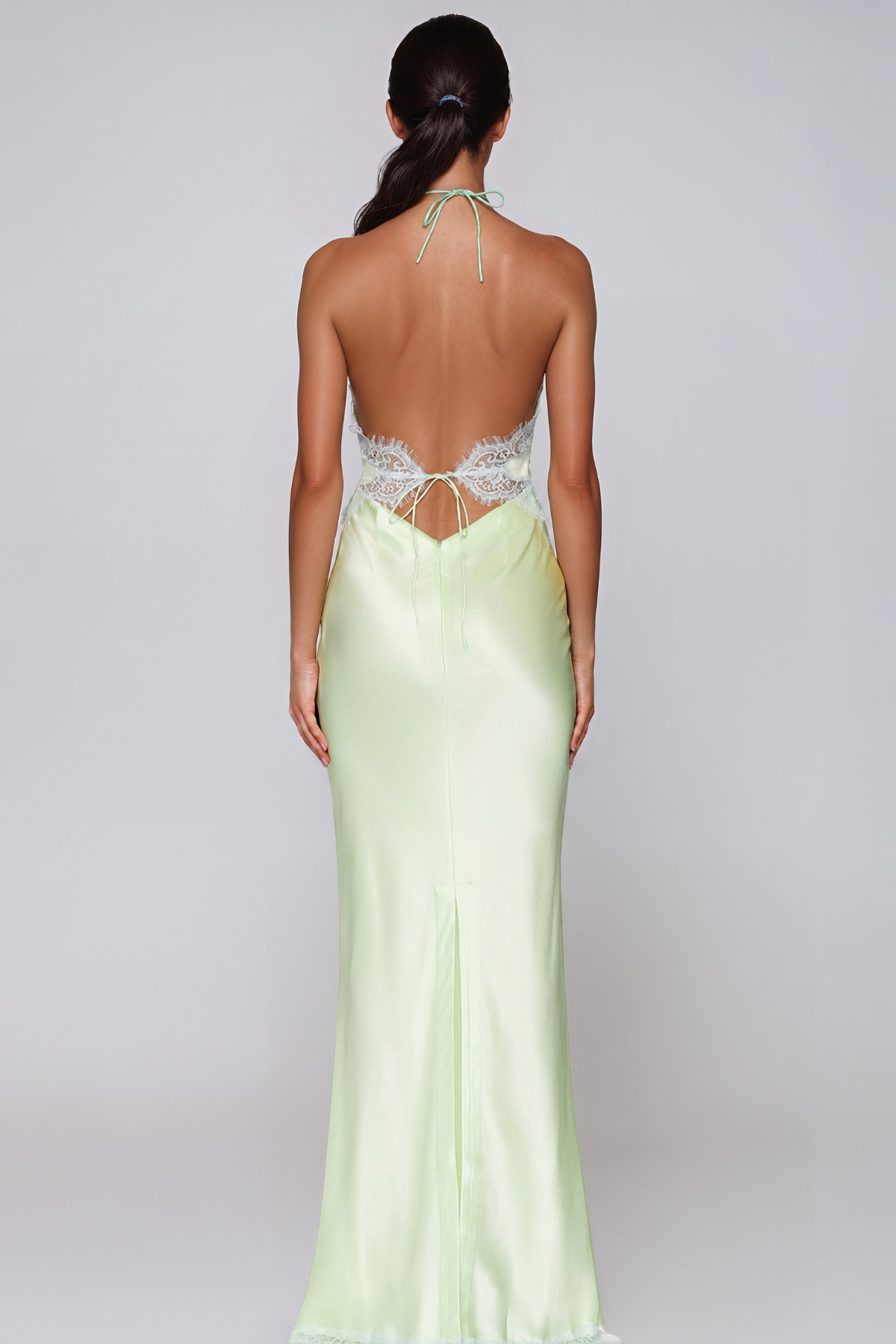Bess Halter Neck Satin Maxi Dress