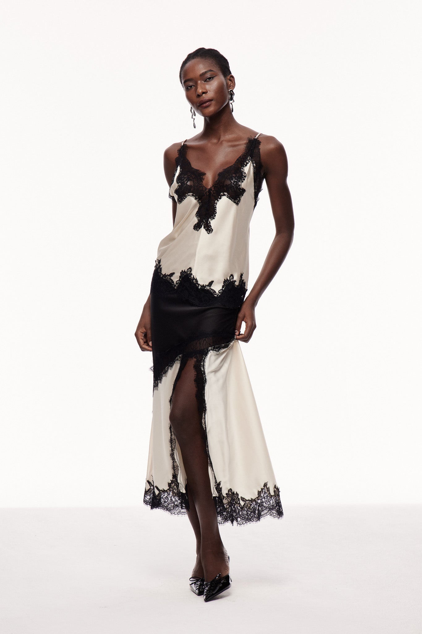 Bess Lace Satin Skirt