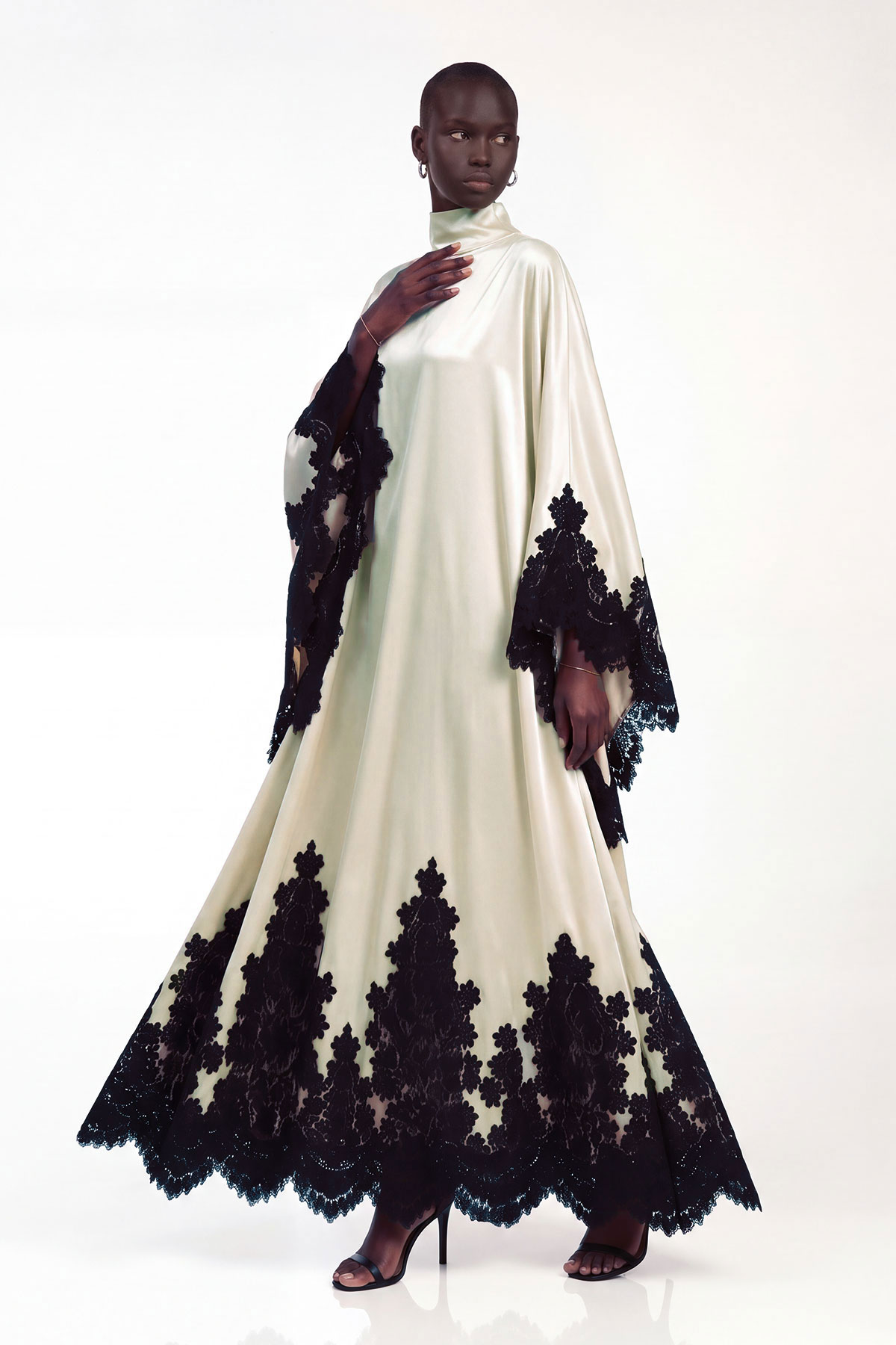Bess Satin Lace Maxi Dress