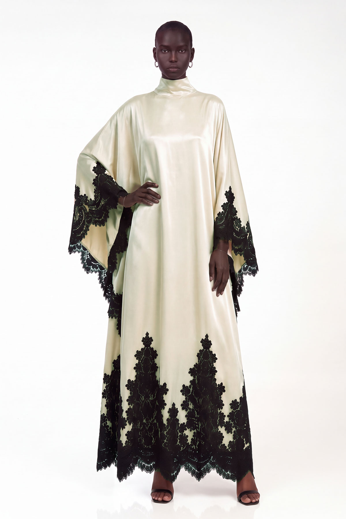 Bess Satin Lace Maxi Dress