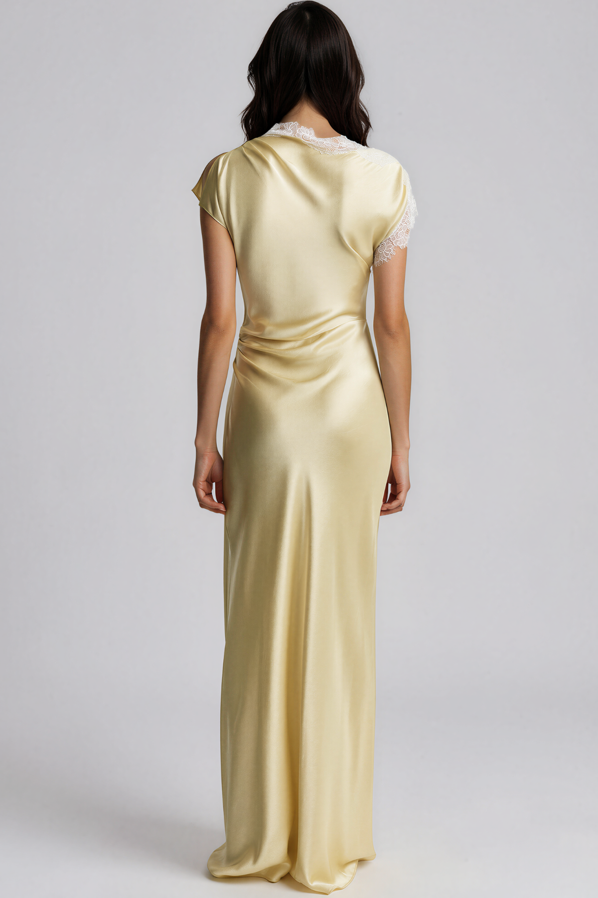 Bess Satin Lace Split Maxi Dress