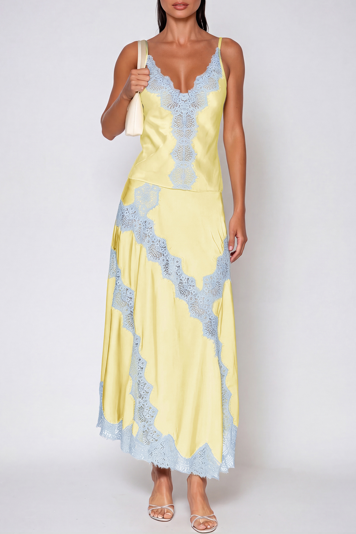 Bess Spaghetti Lace Skirt Set