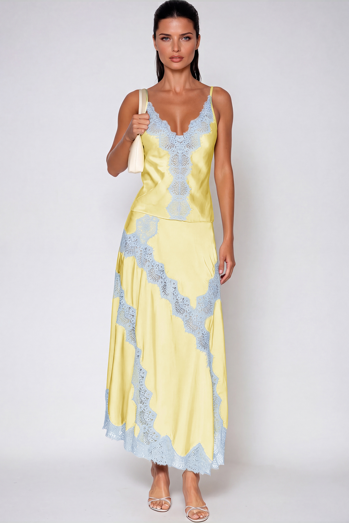 Bess Spaghetti Lace Skirt Set