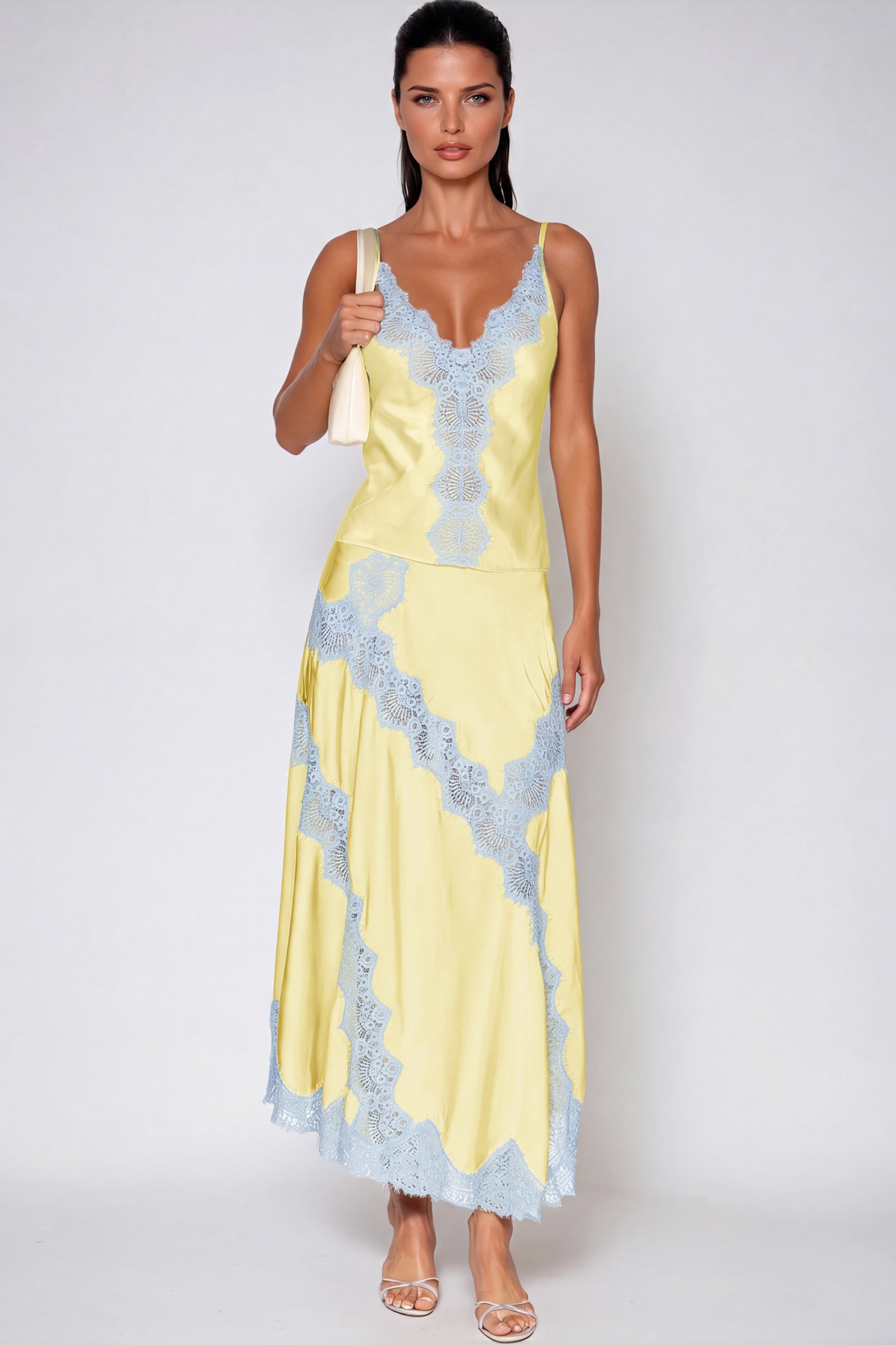 Bess Spaghetti Lace Skirt Set