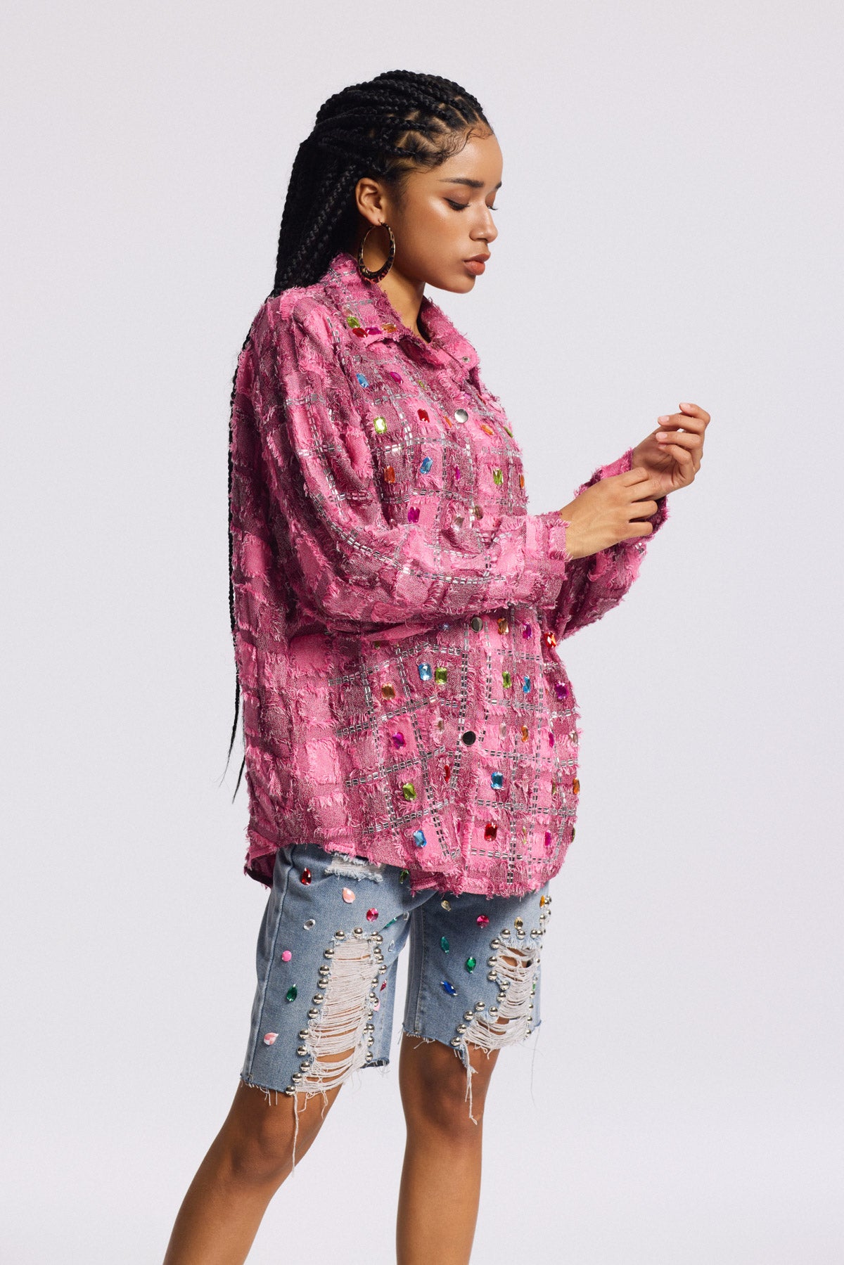 Bine Crystal Plaid Shirt