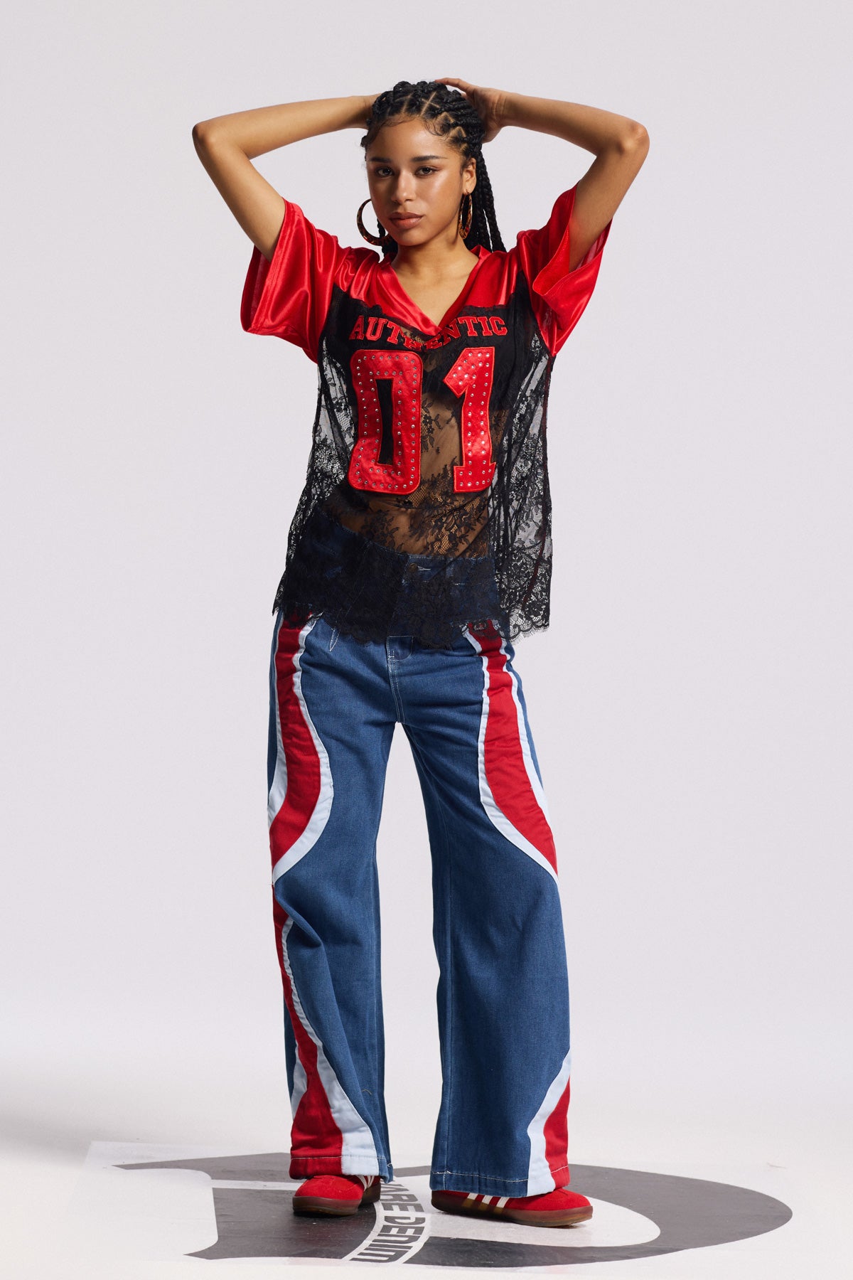 Binyamin Lace T Shirt In Red