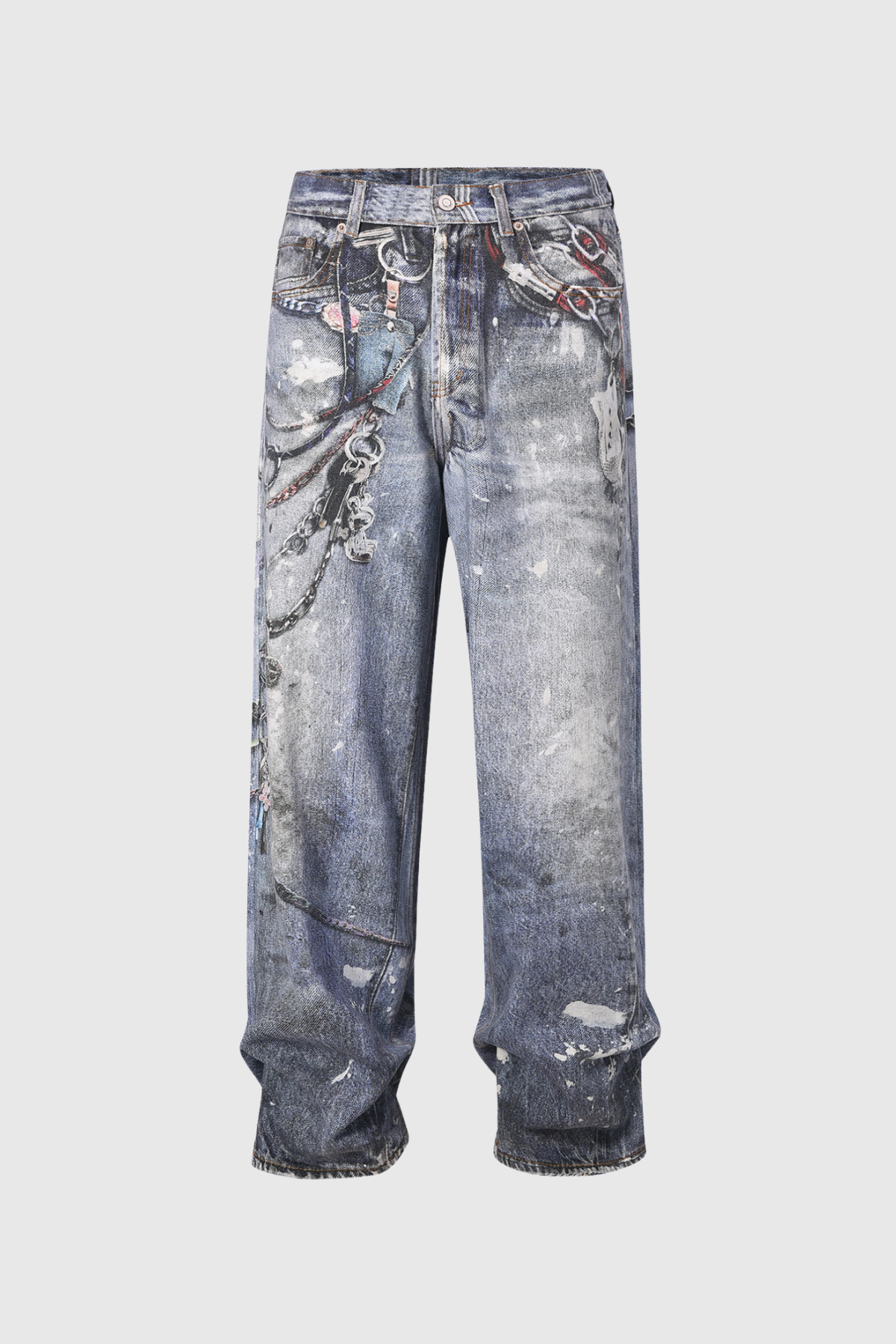 Birdie Print Barrel Jeans