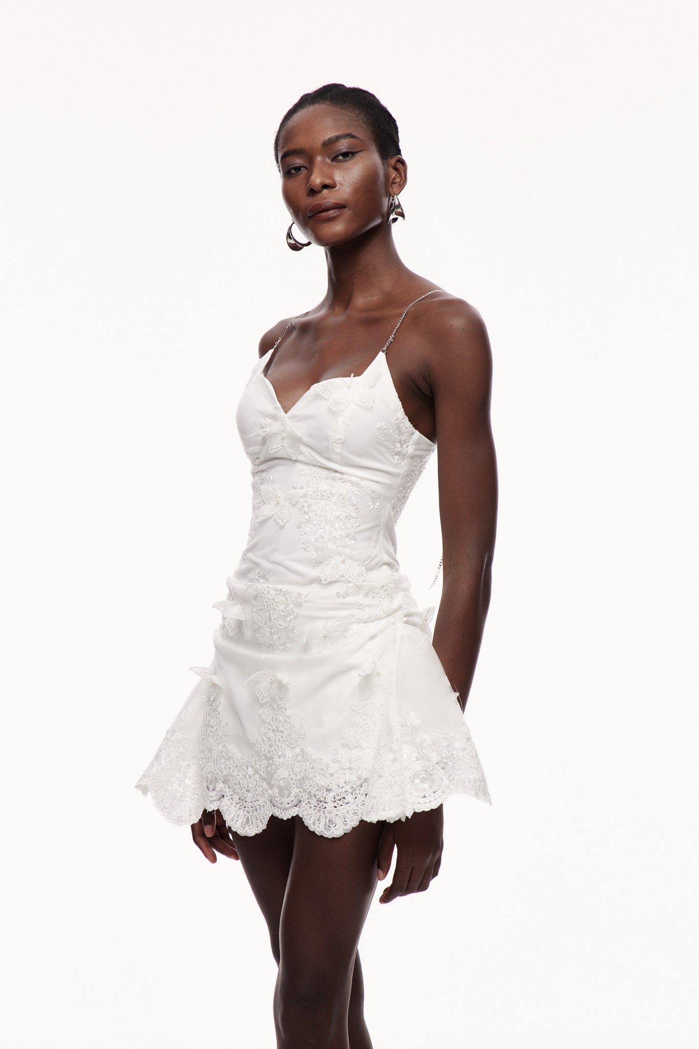 Bitya Mesh Lace Butterfly Mini Dress