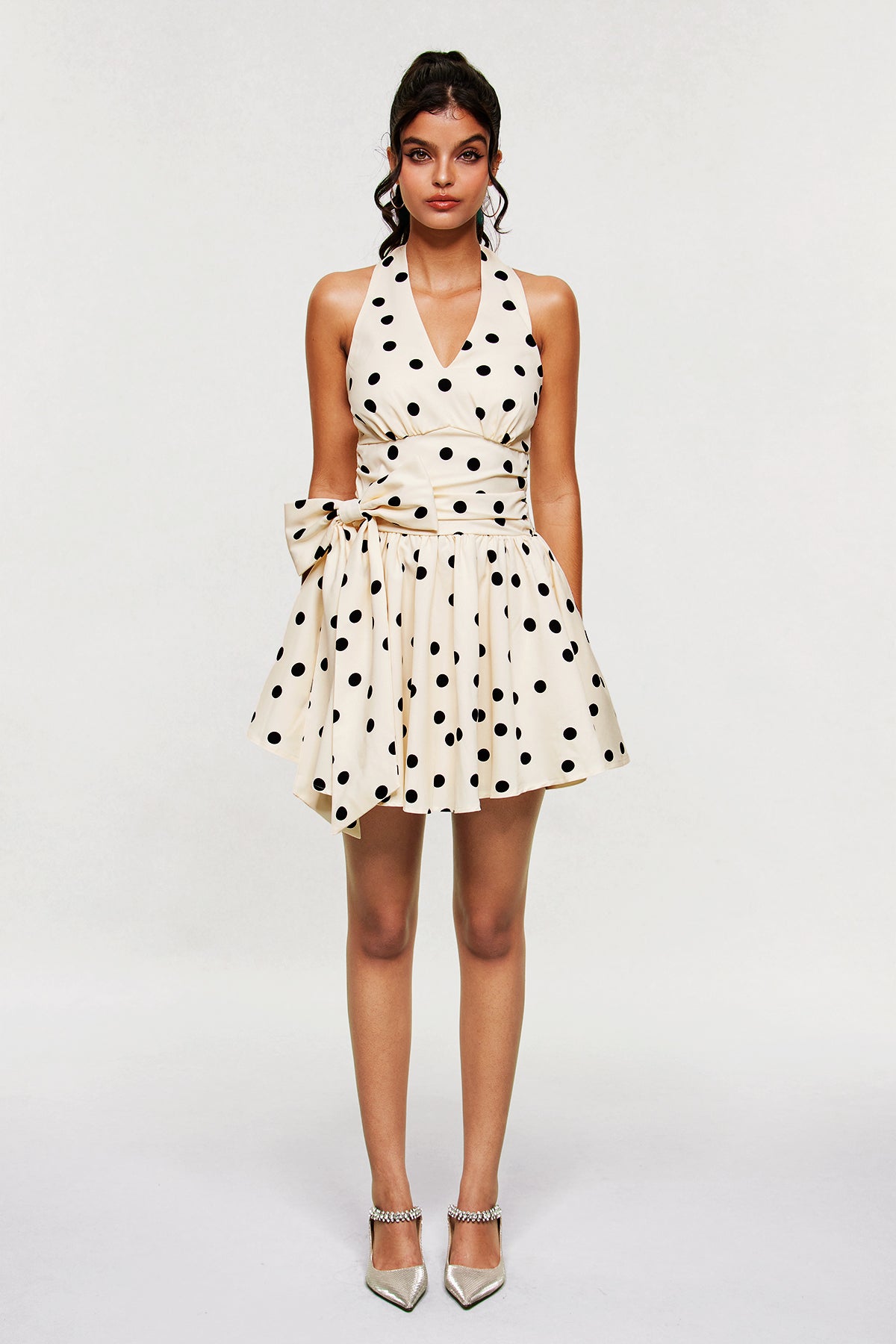Blai Dot Bow Ruffle Mini Dress