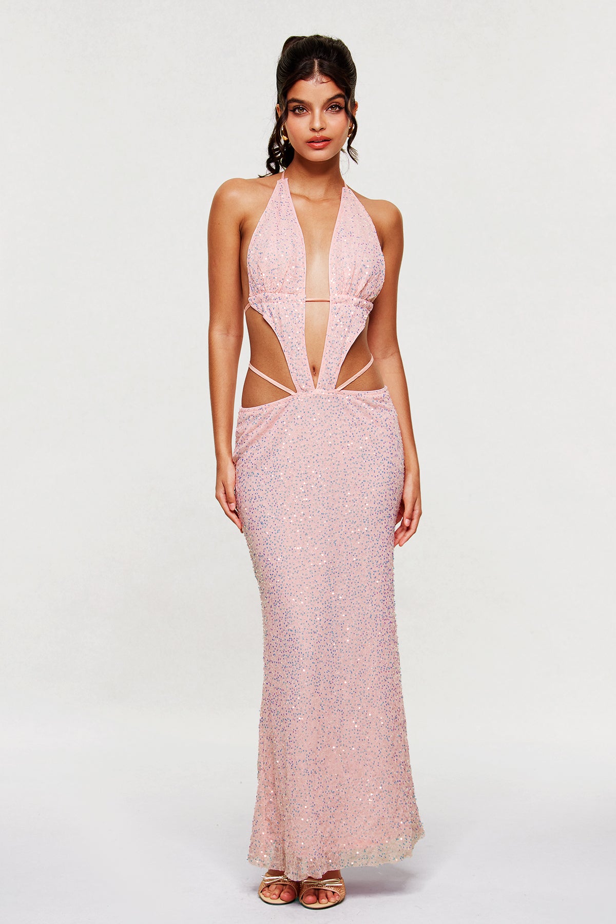 Blandina Sequin Cutout Maxi Dress
