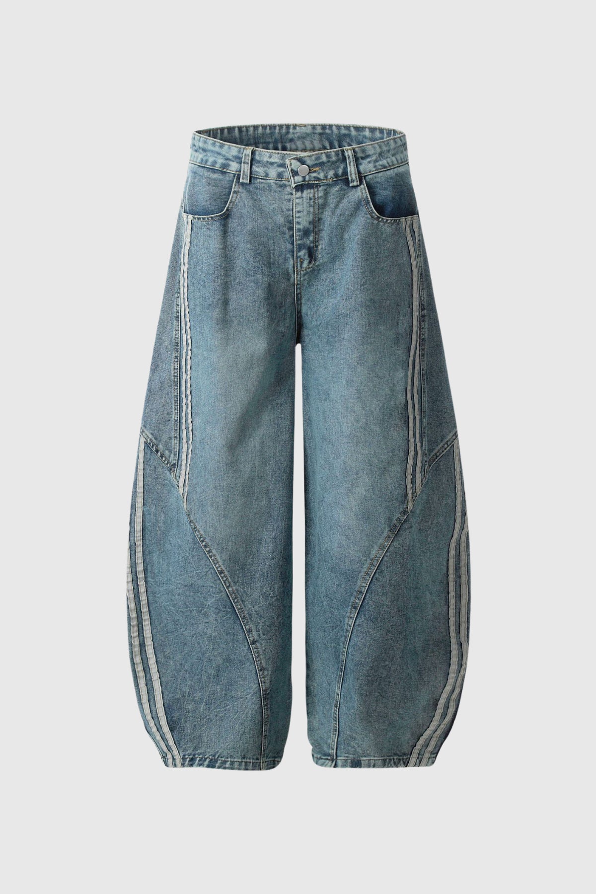 Boban Stripe Baggy Jeans In Blue