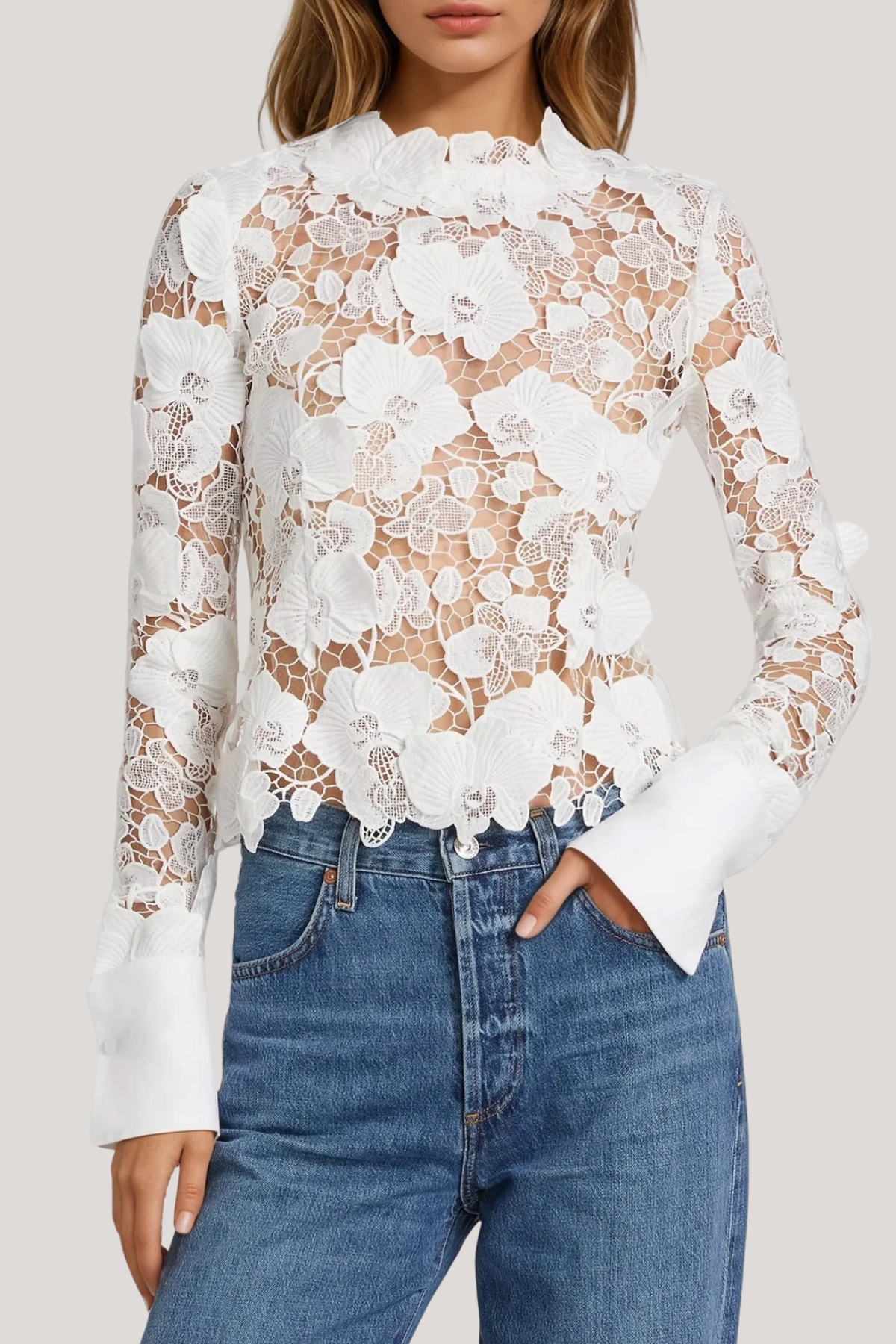 Bodie Flower Cutout Top
