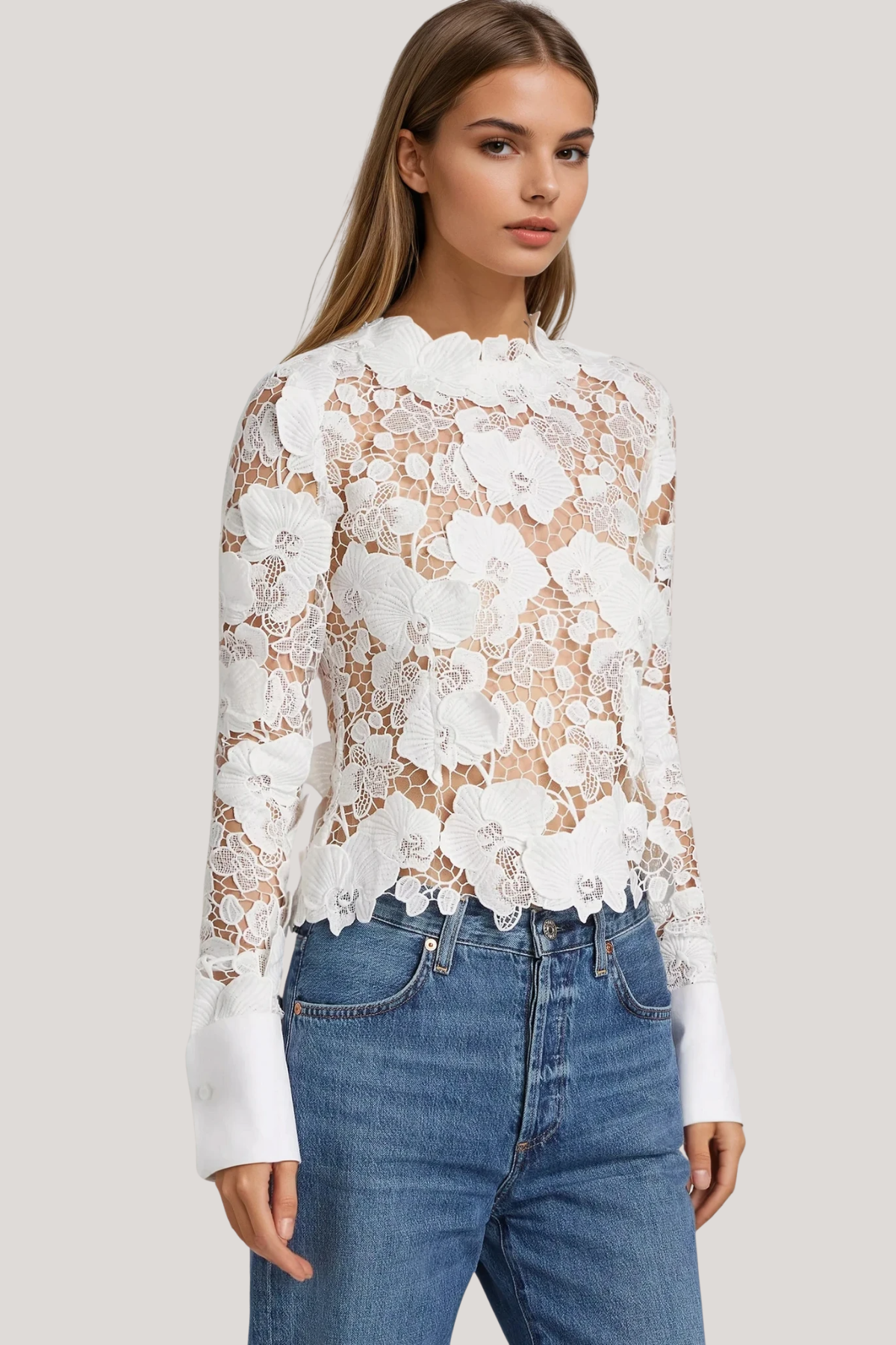 Bodie Flower Cutout Top