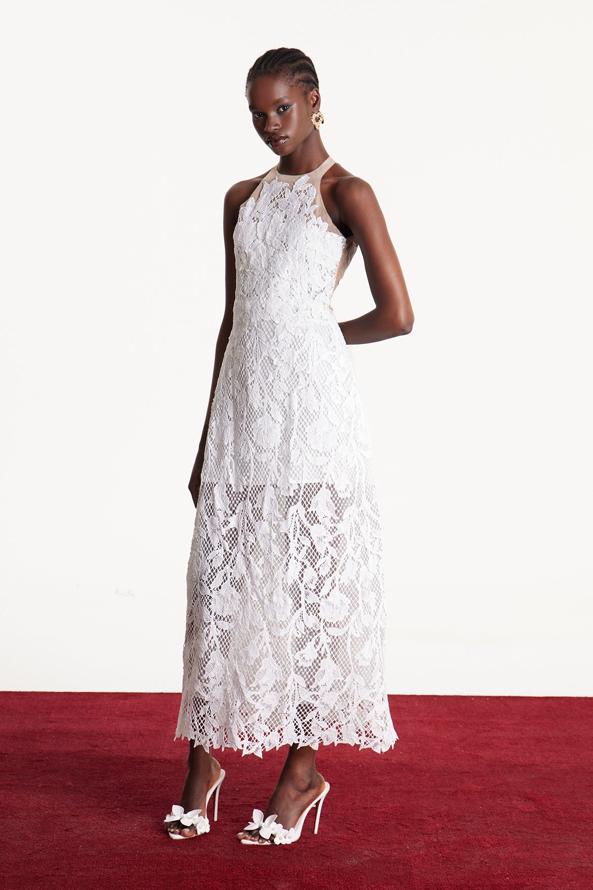 Bodie Lace Floral Maxi Dress