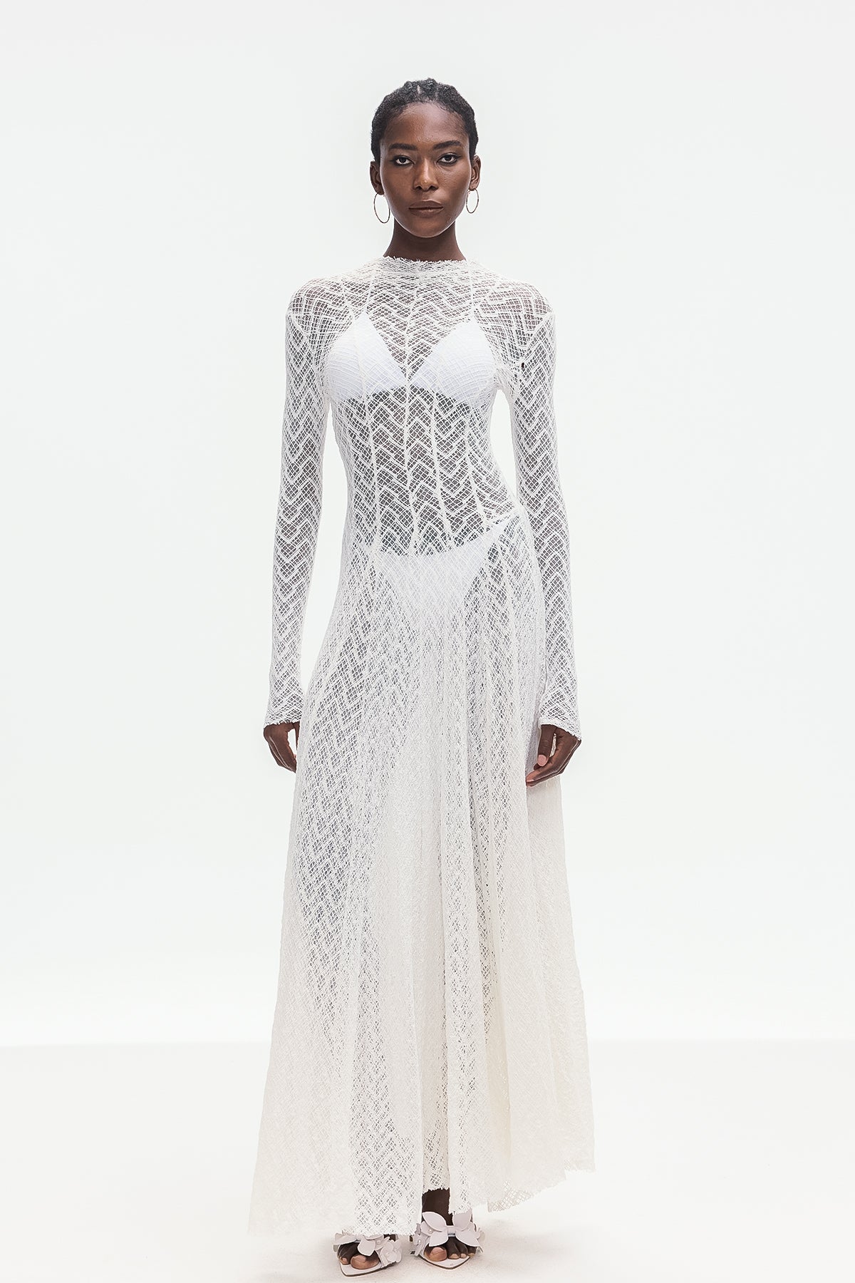 Boele Lace Stripe Maxi Dress