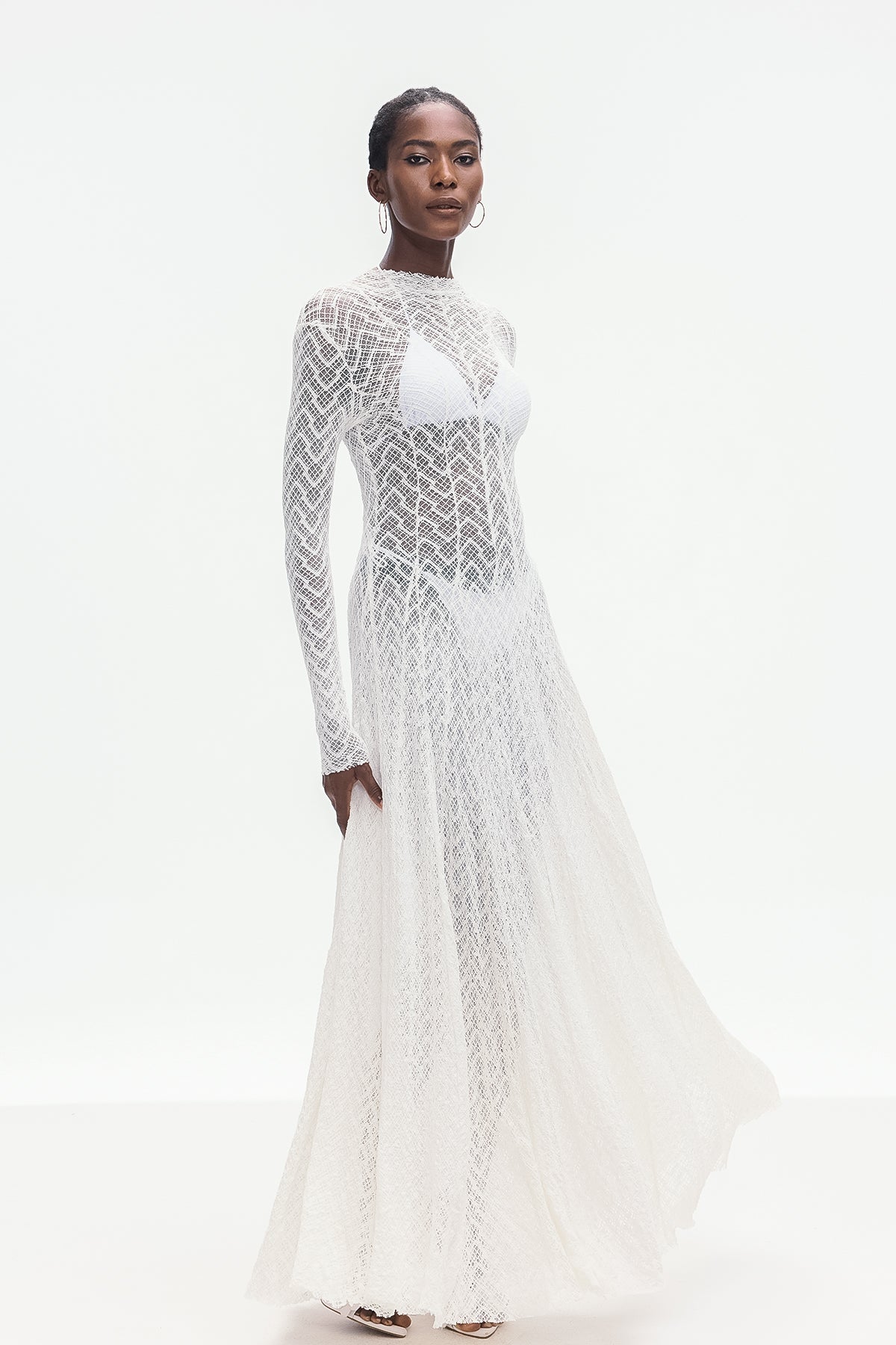 Boele Lace Stripe Maxi Dress