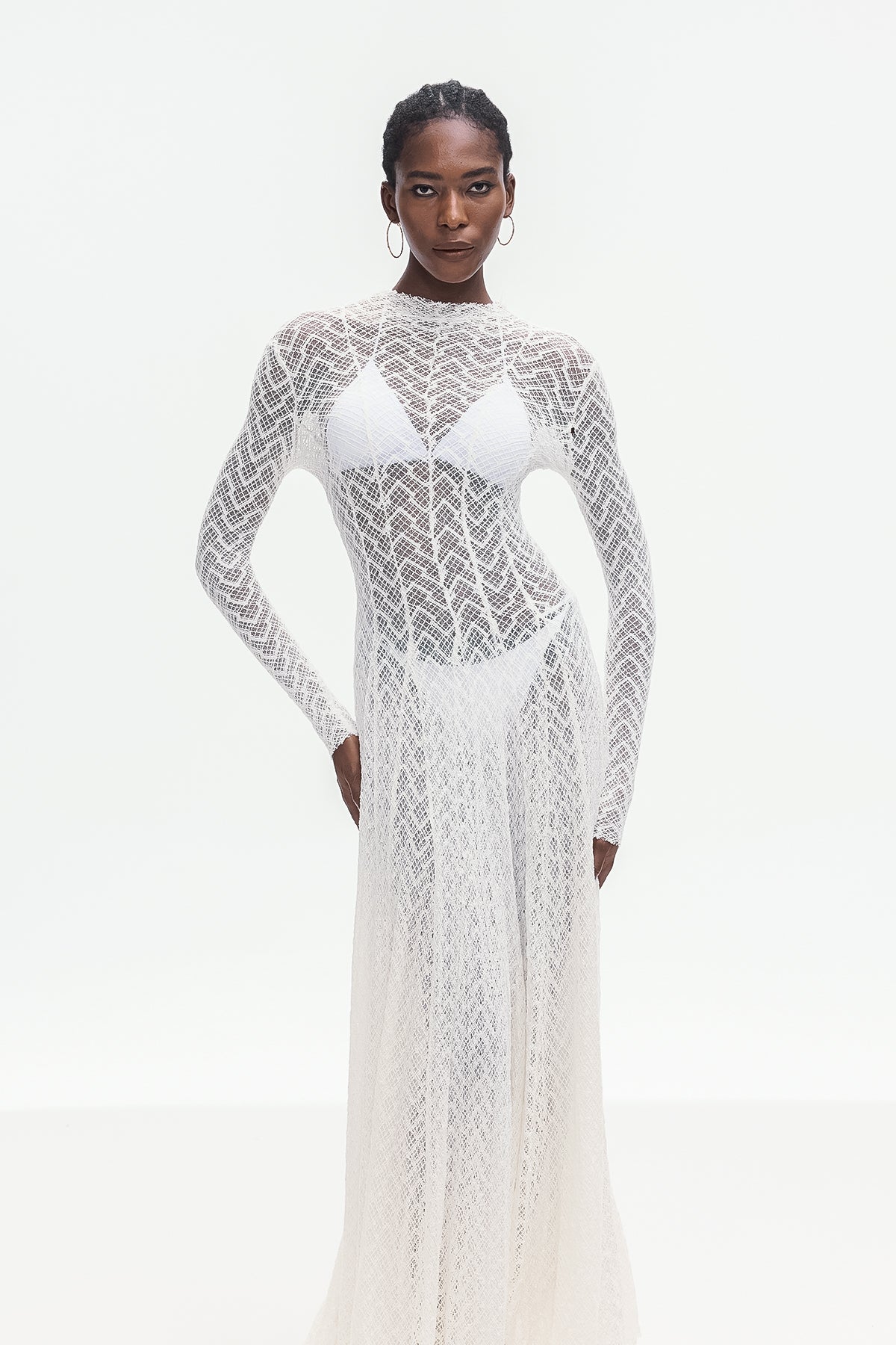 Boele Lace Stripe Maxi Dress