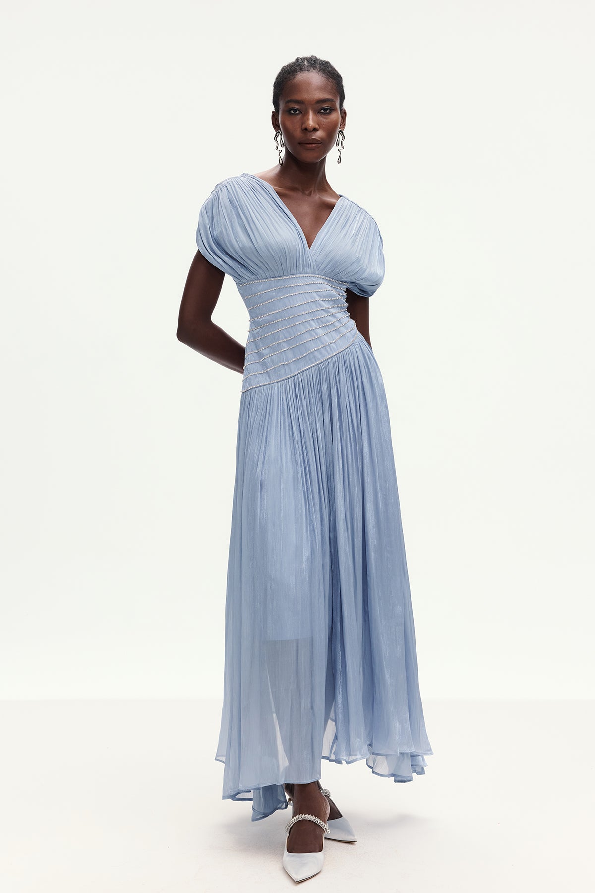 Bohumila Ruch Plunge Maxi Dress