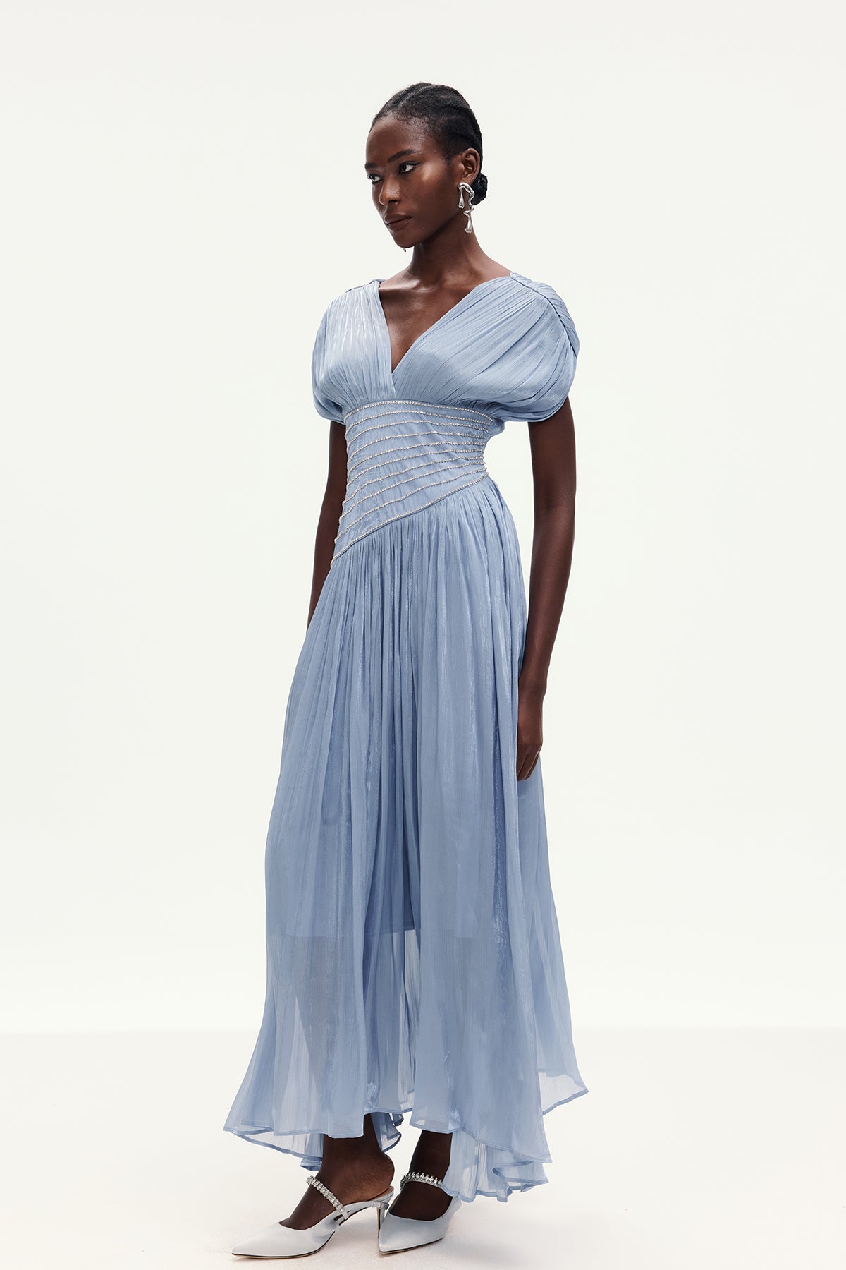 Bohumila Ruch Plunge Maxi Dress