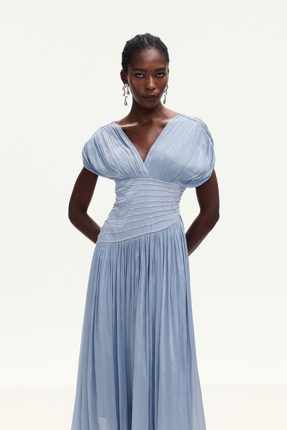 Bohumila Ruch Plunge Maxi Dress