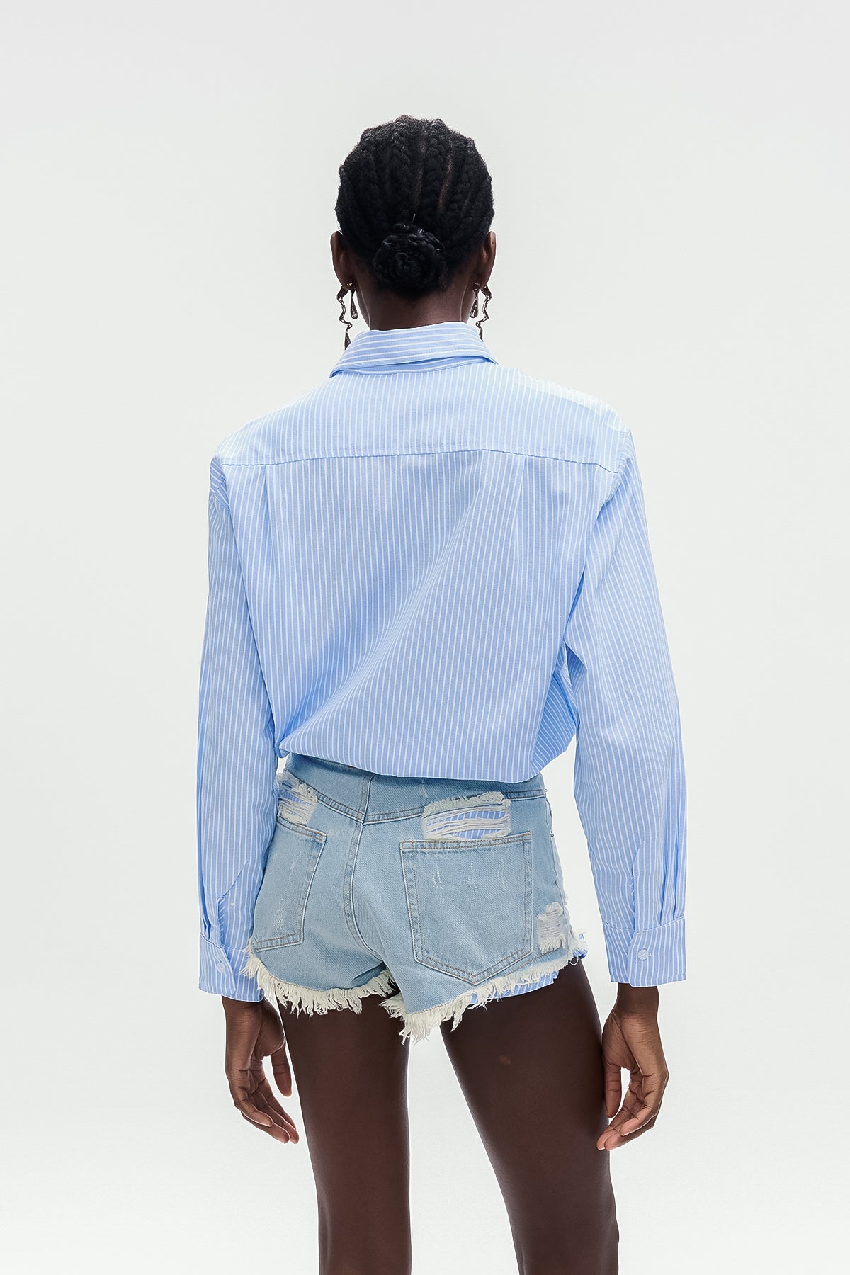 Bohuslav Stripe Shirt Denim Jumpsuit